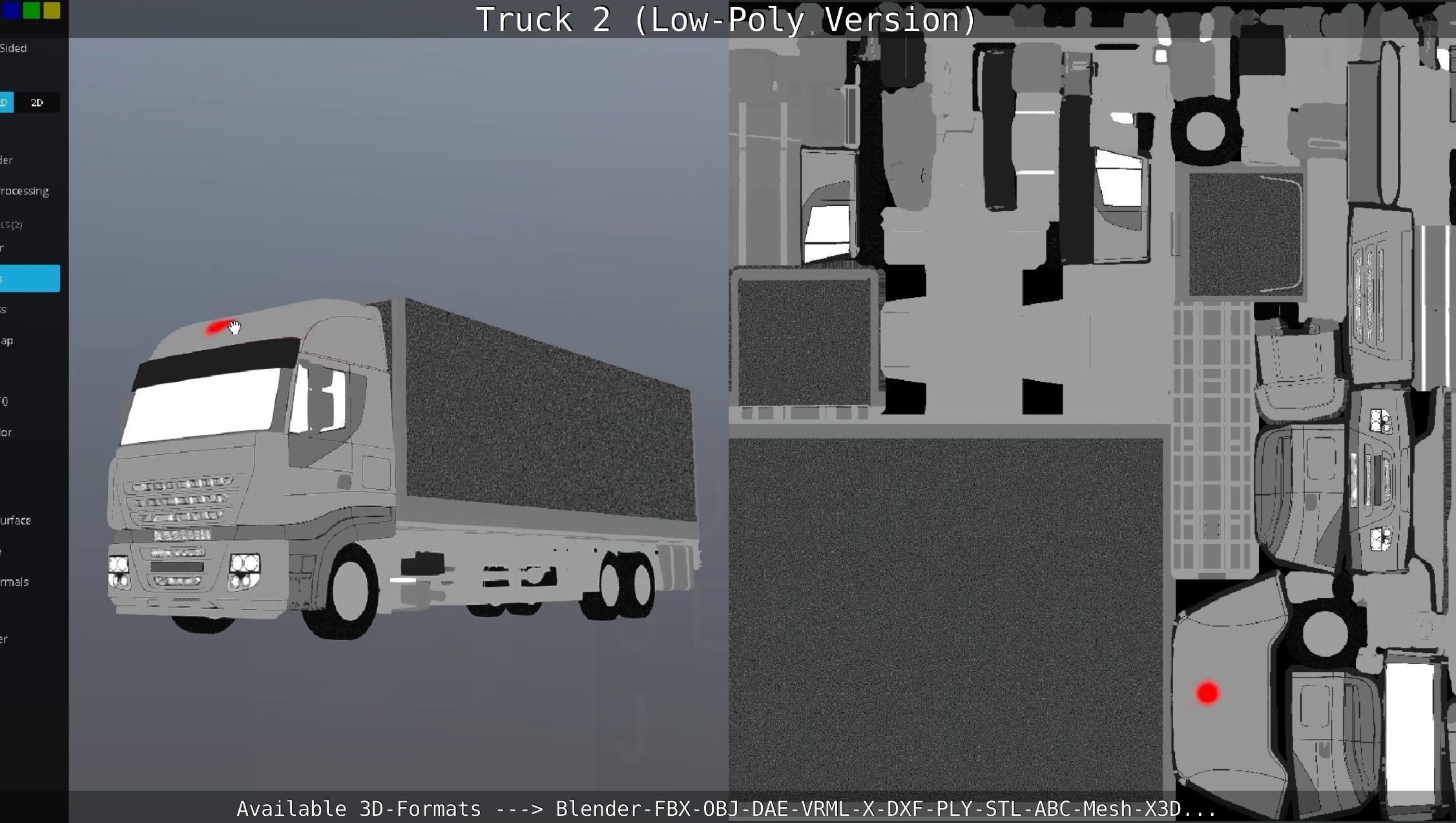 Truck 2 - Low Poly Version Low-poly 3D model_126