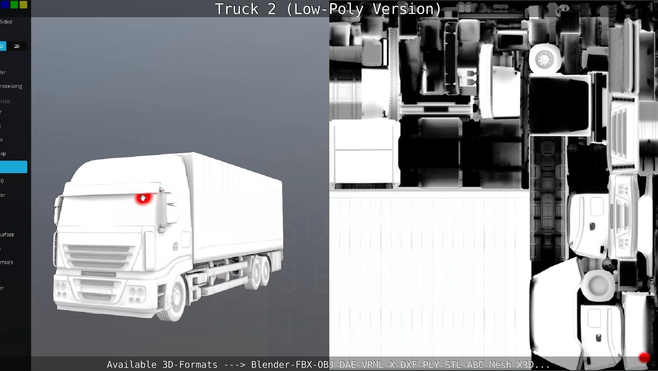 Truck 2 - Low Poly Version Low-poly 3D model_56