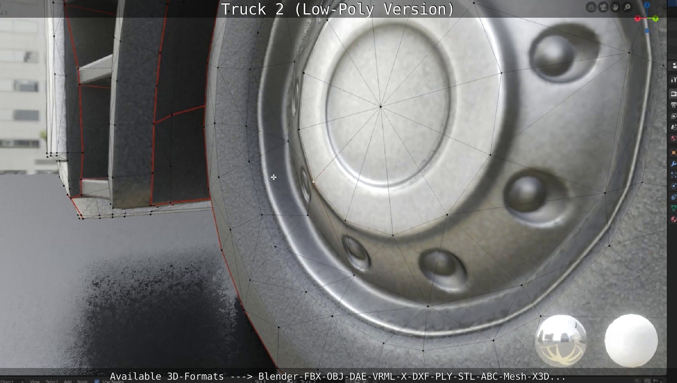 Truck 2 - Low Poly Version Low-poly 3D model_38