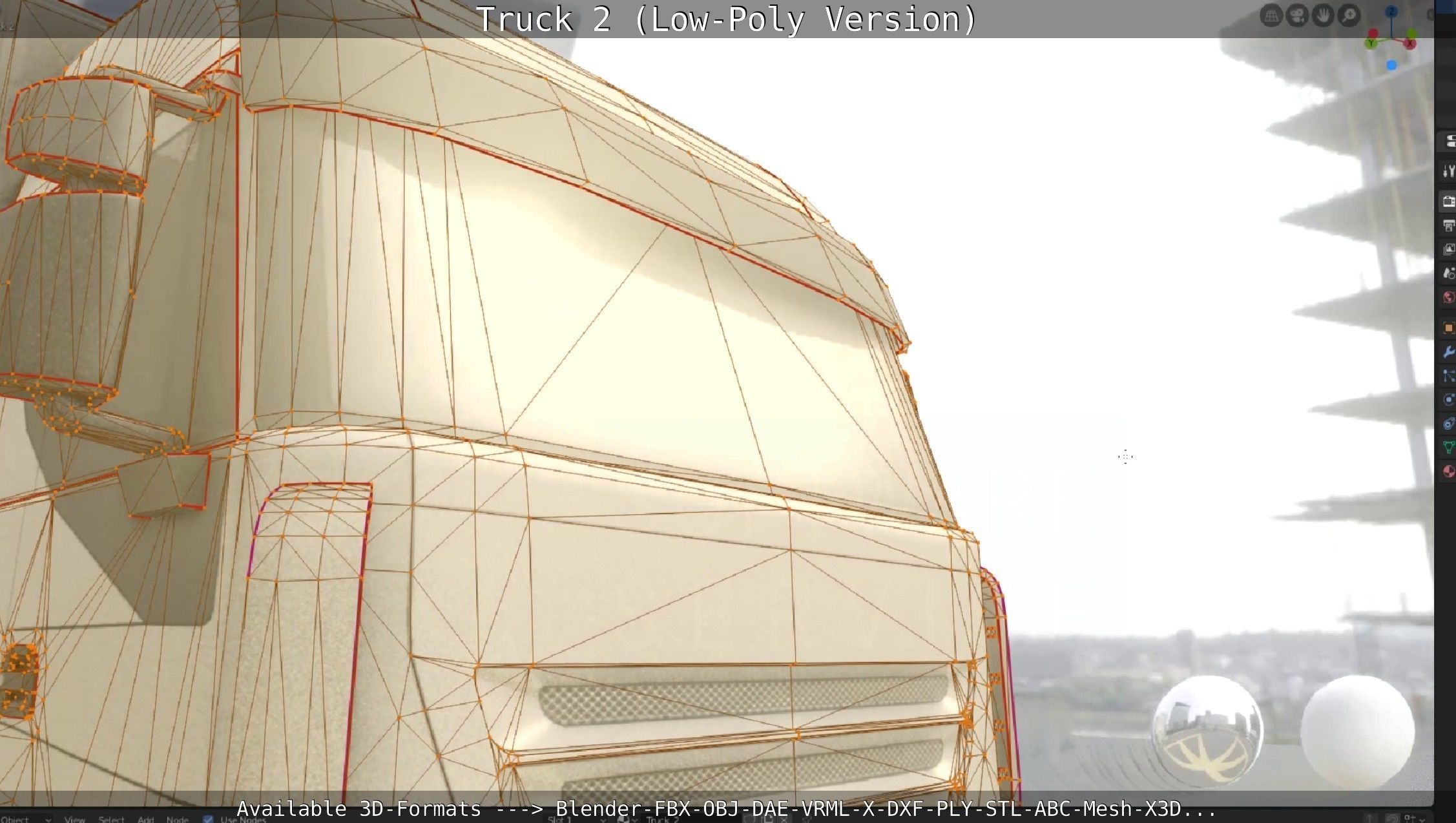 Truck 2 - Low Poly Version Low-poly 3D model_92