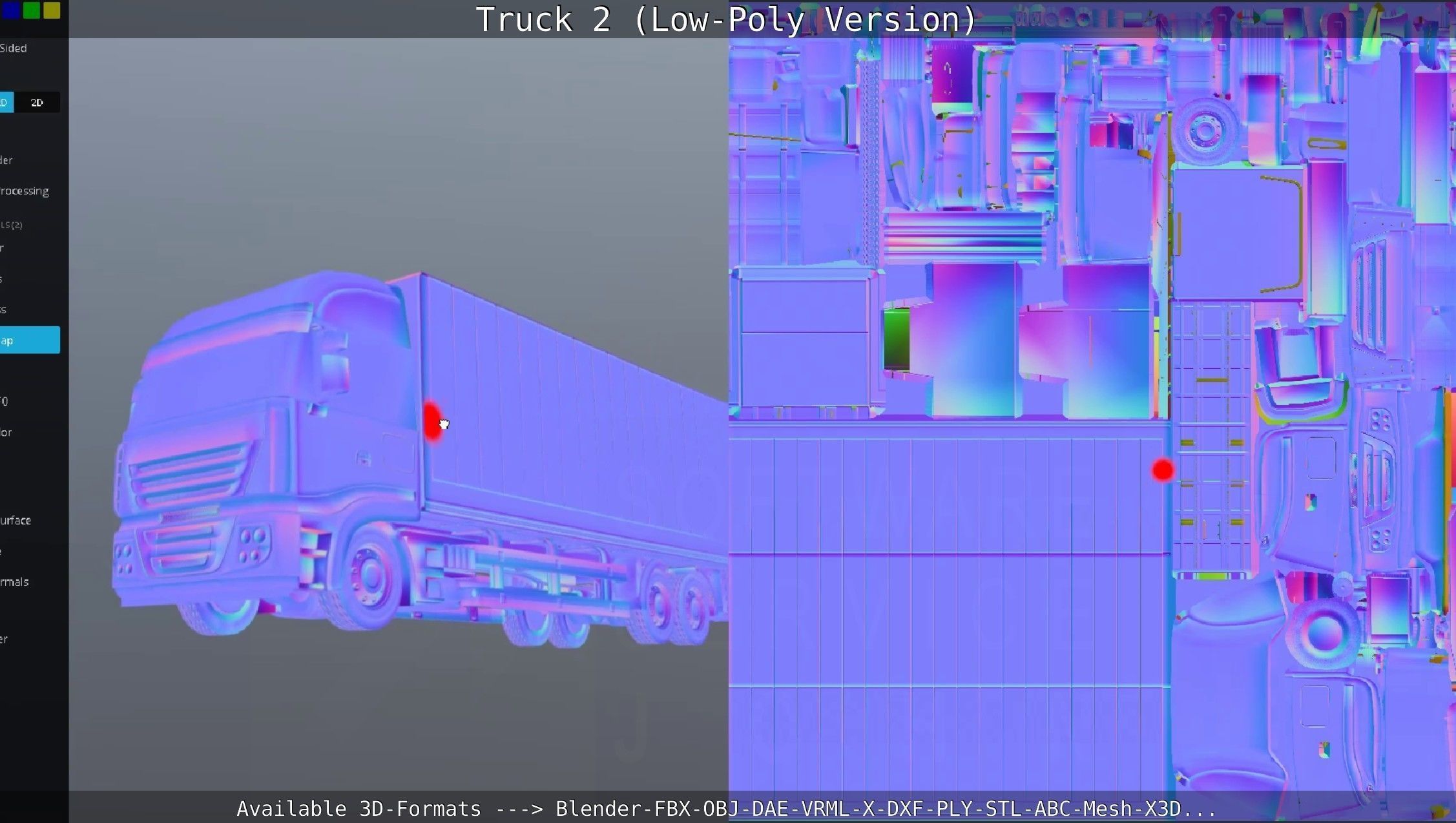 Truck 2 - Low Poly Version Low-poly 3D model_48