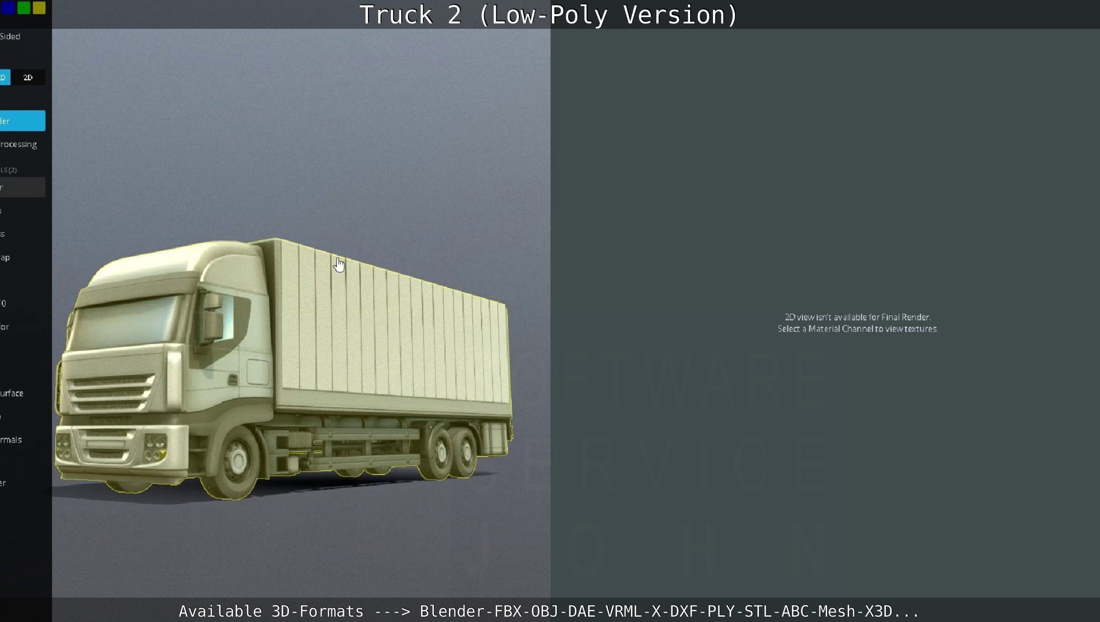 Truck 2 - Low Poly Version Low-poly 3D model_110