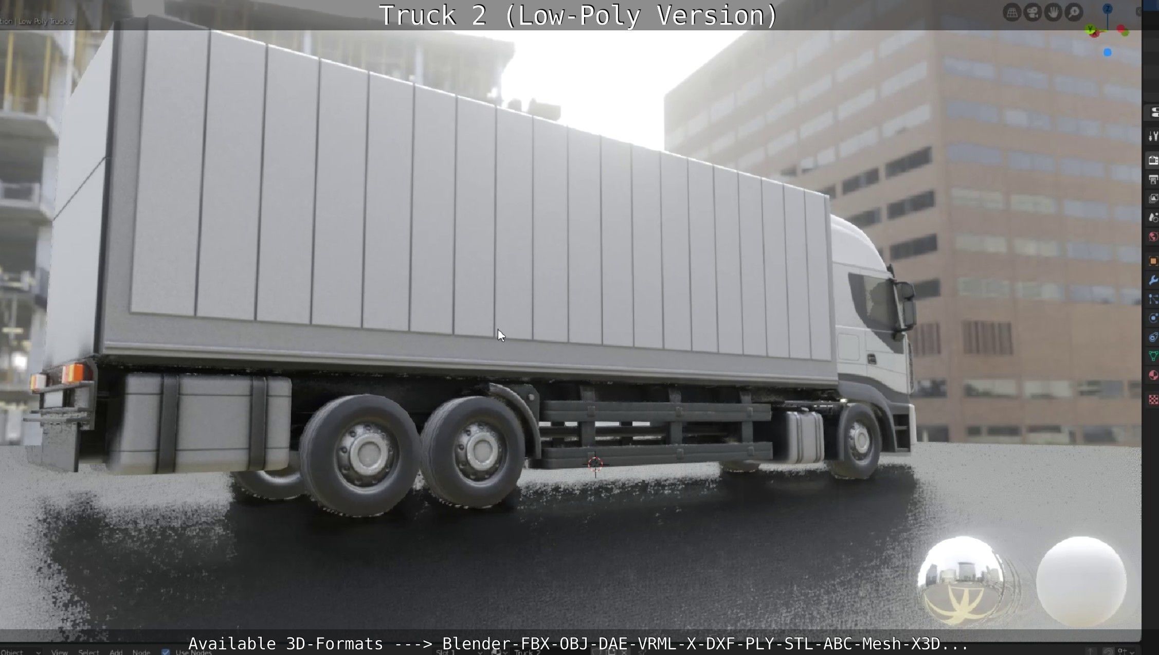 Truck 2 - Low Poly Version Low-poly 3D model_83