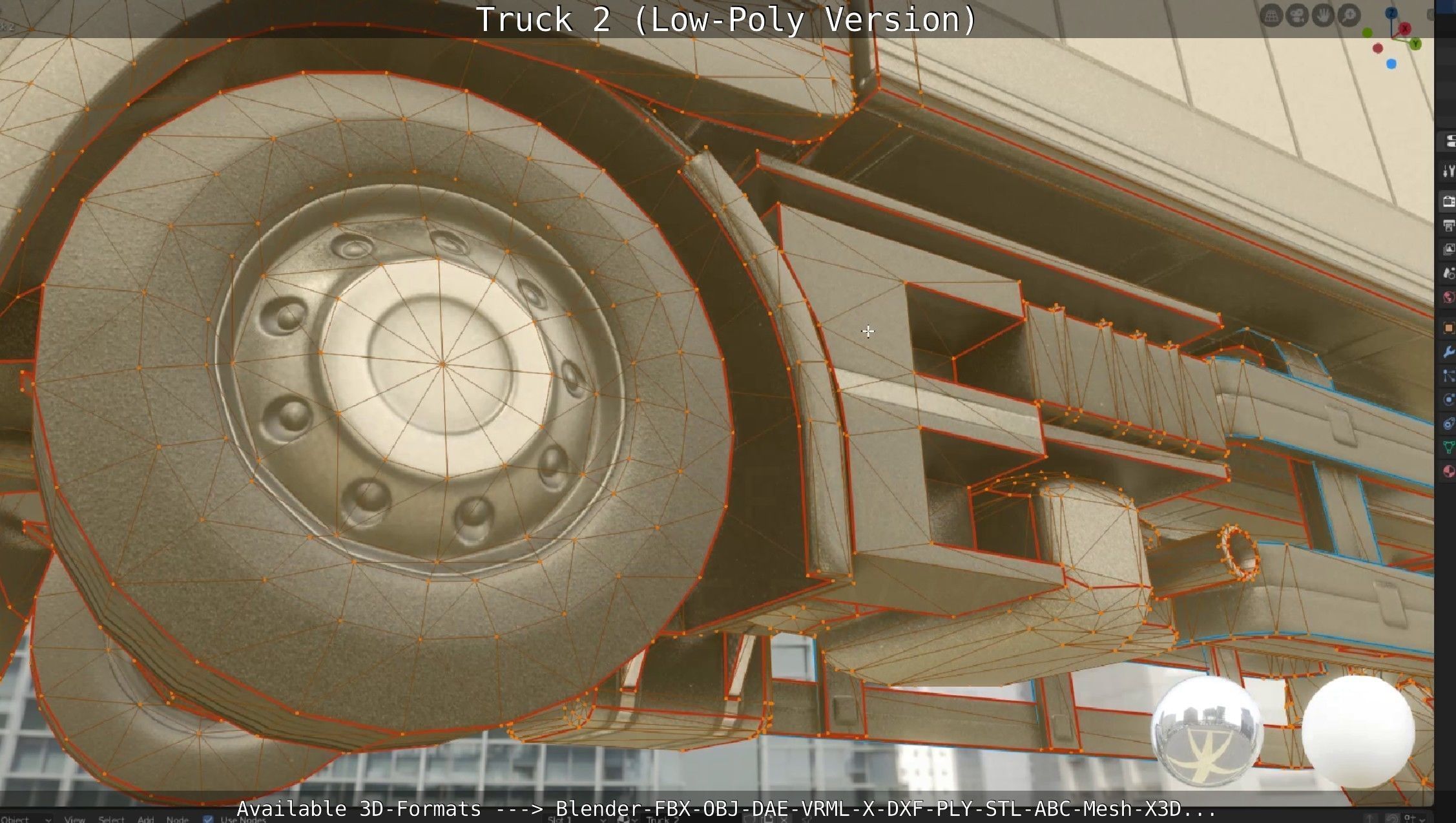 Truck 2 - Low Poly Version Low-poly 3D model_33