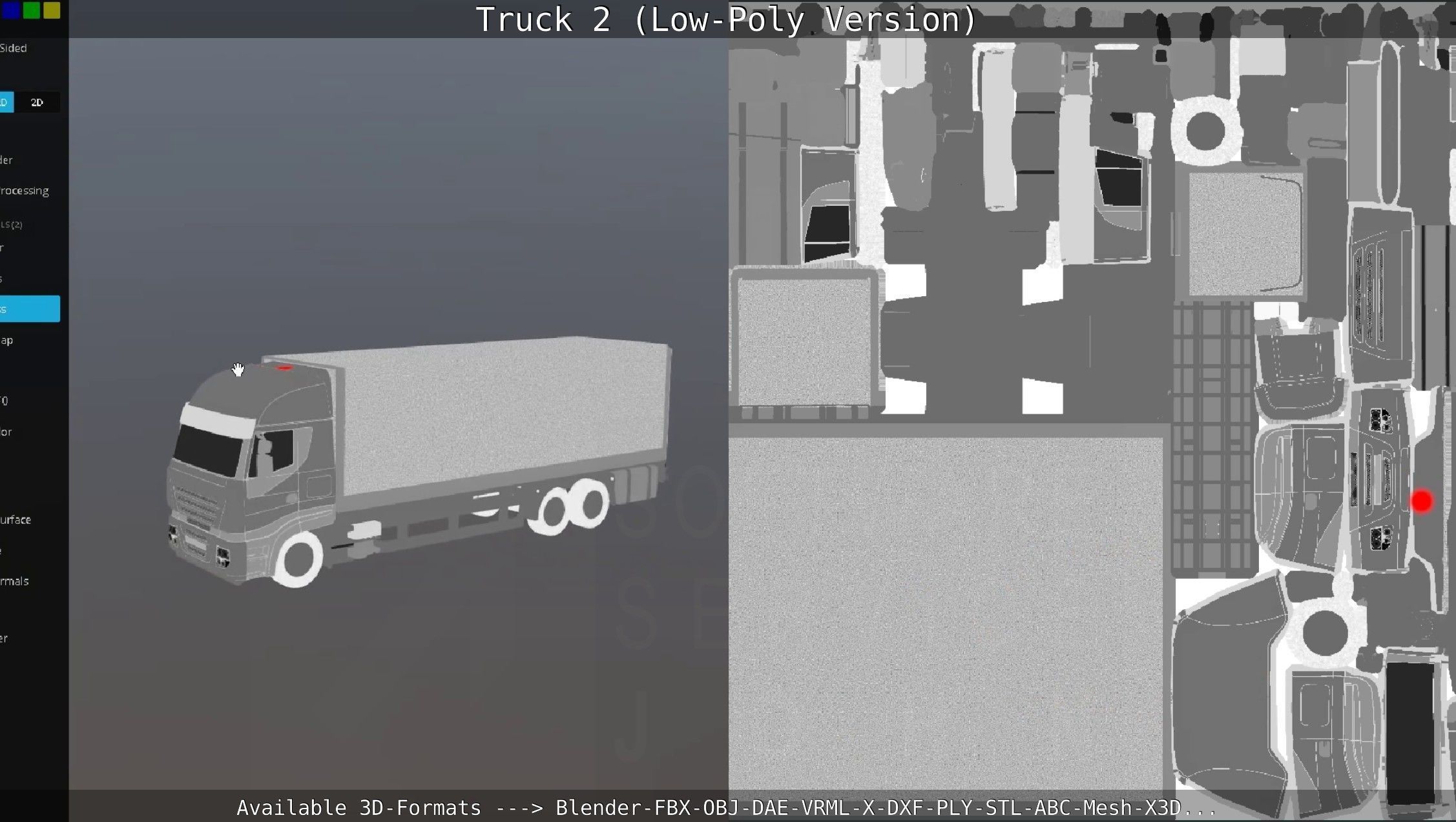 Truck 2 - Low Poly Version Low-poly 3D model_139