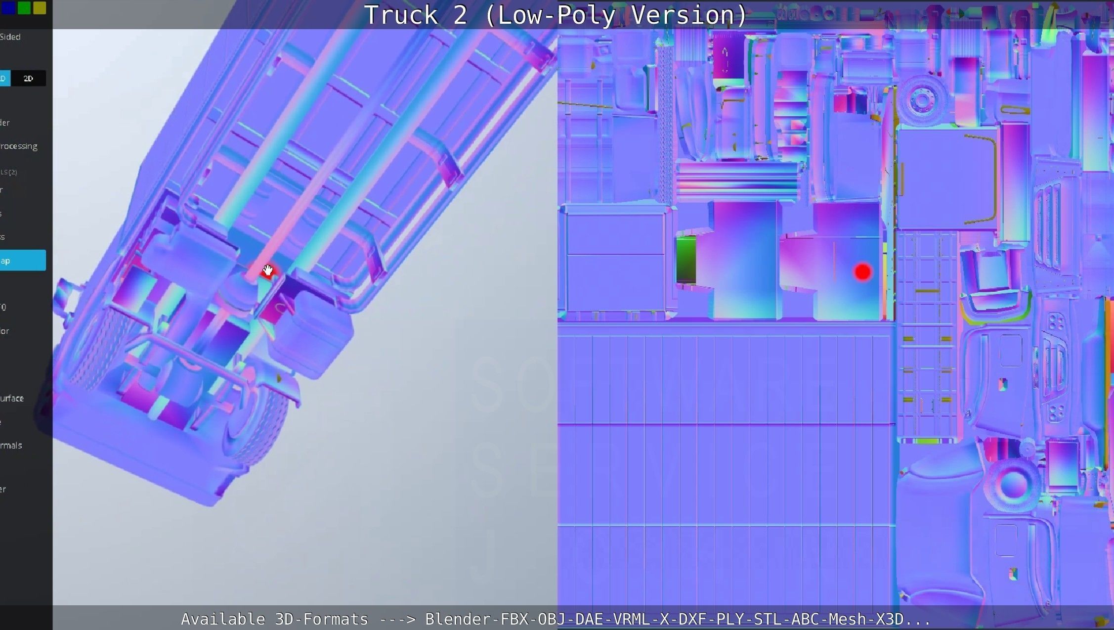 Truck 2 - Low Poly Version Low-poly 3D model_46