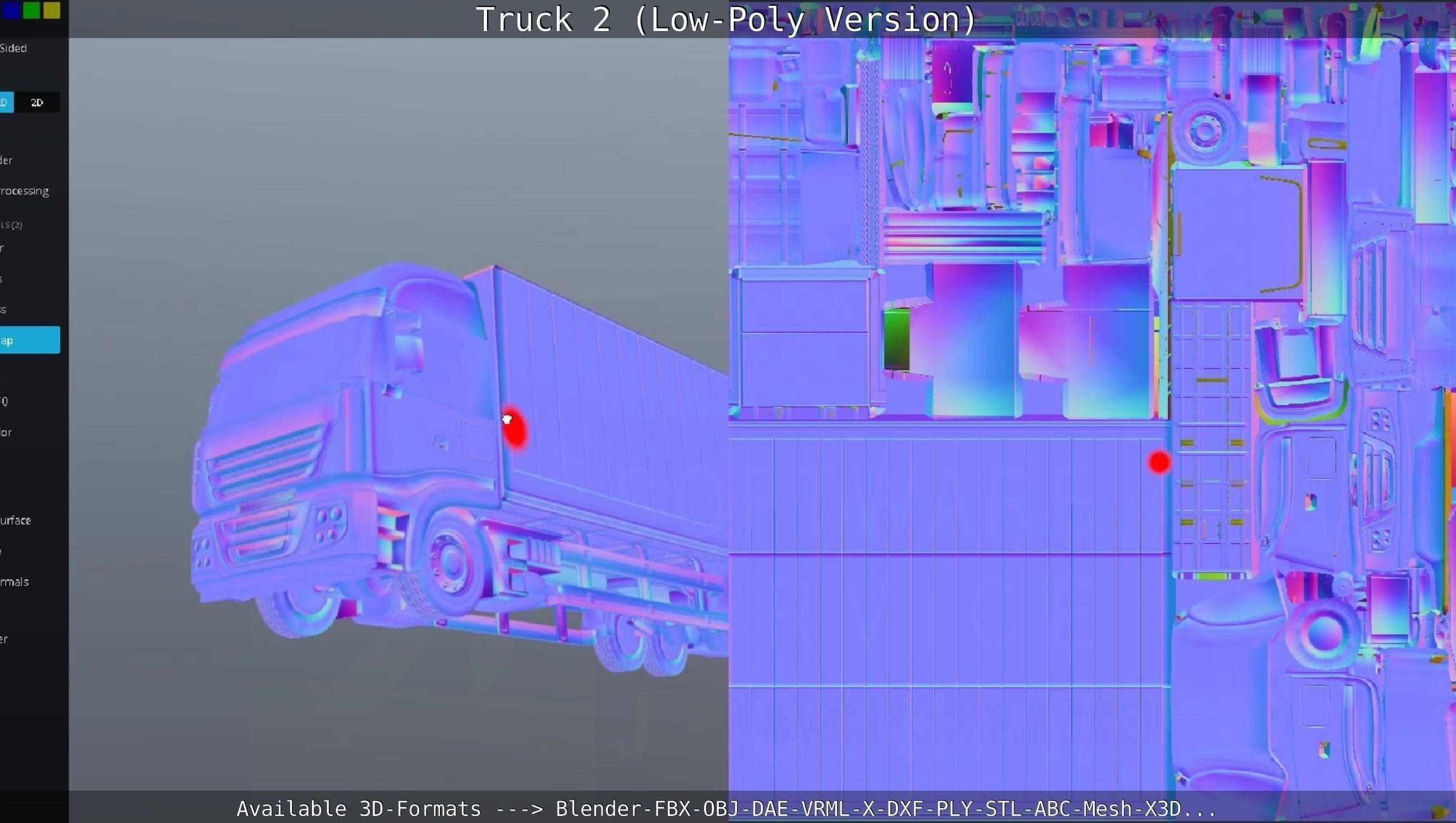 Truck 2 - Low Poly Version Low-poly 3D model_47