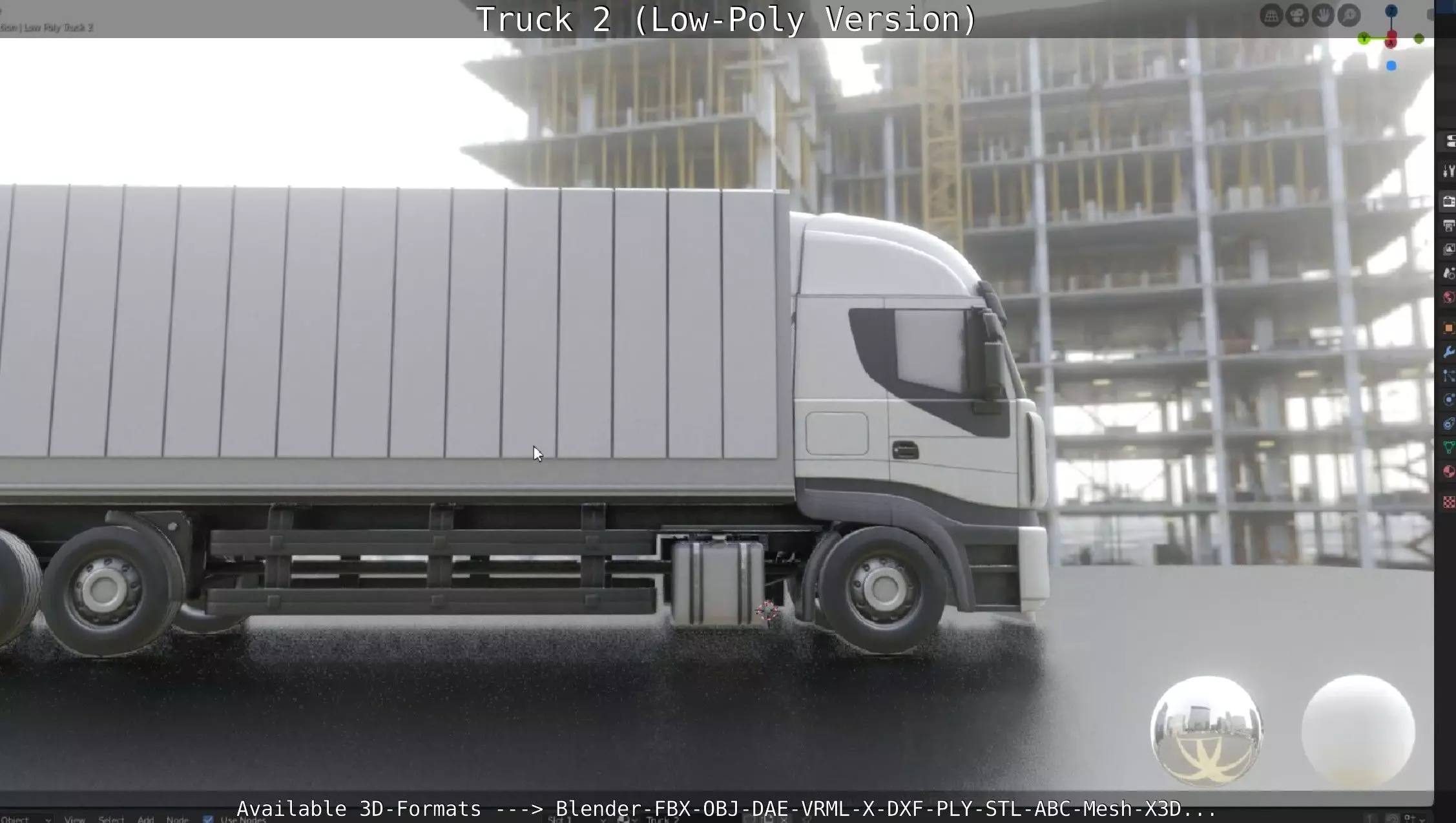 Truck 2 - Low Poly Version Low-poly 3D model_0