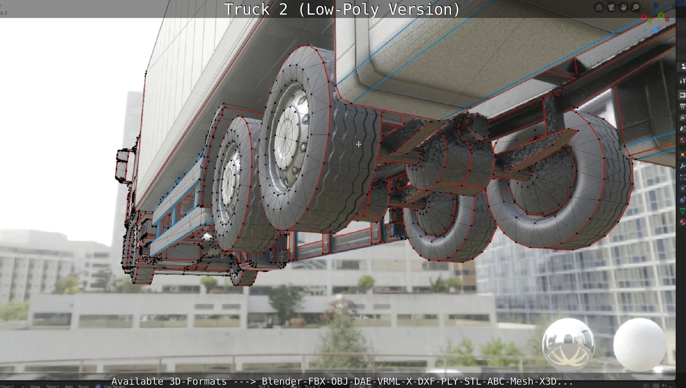 Truck 2 - Low Poly Version Low-poly 3D model_78