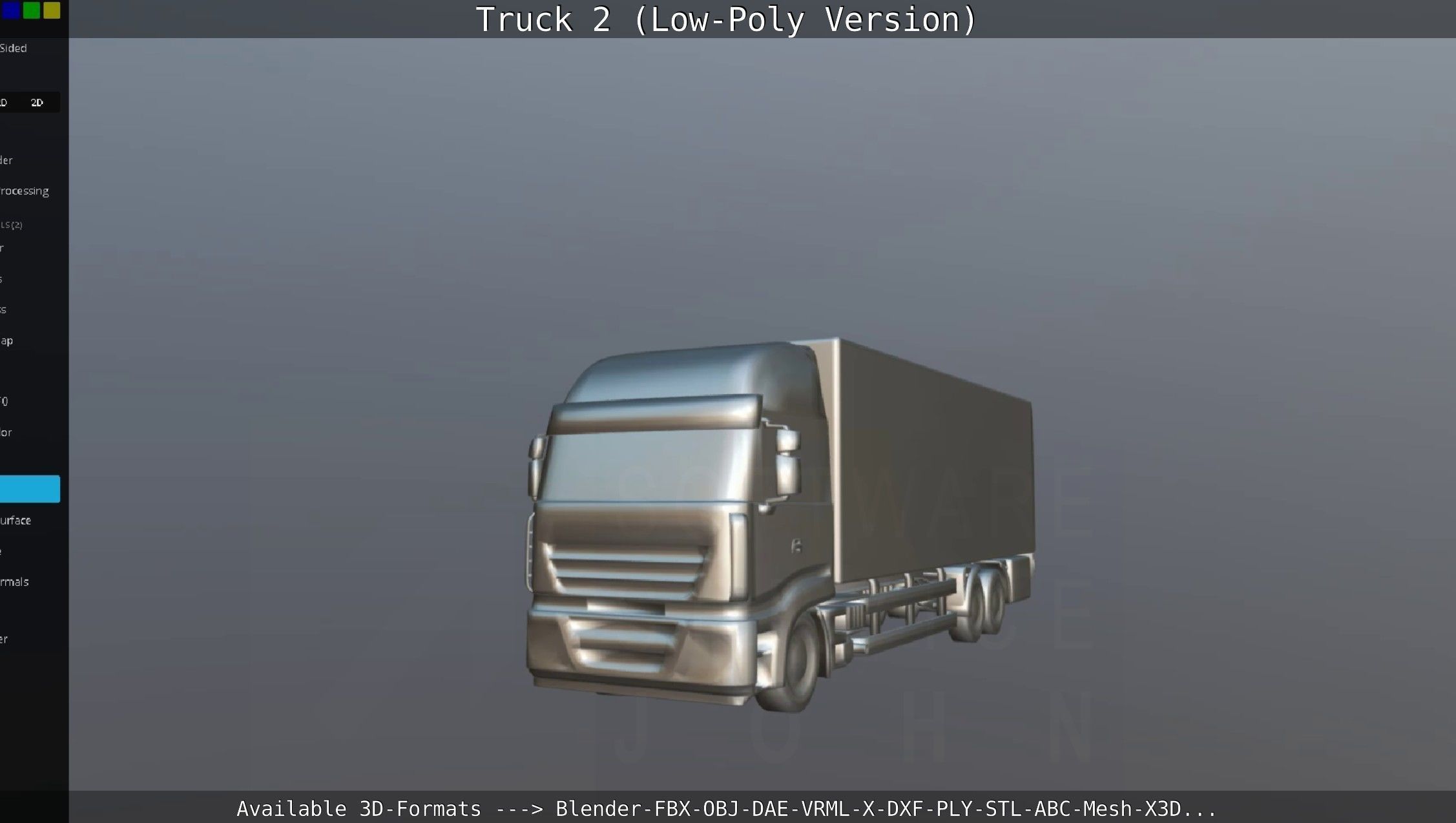 Truck 2 - Low Poly Version Low-poly 3D model_66