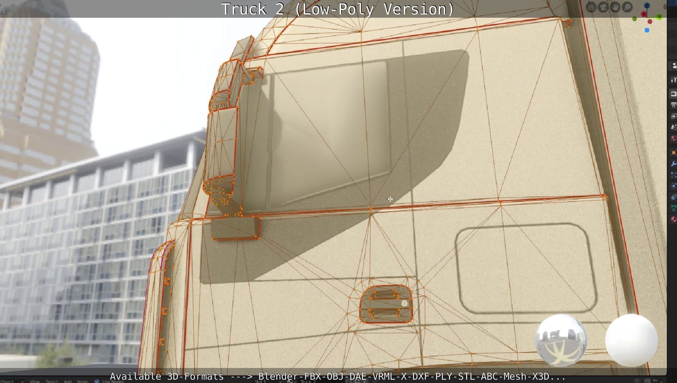 Truck 2 - Low Poly Version Low-poly 3D model_91