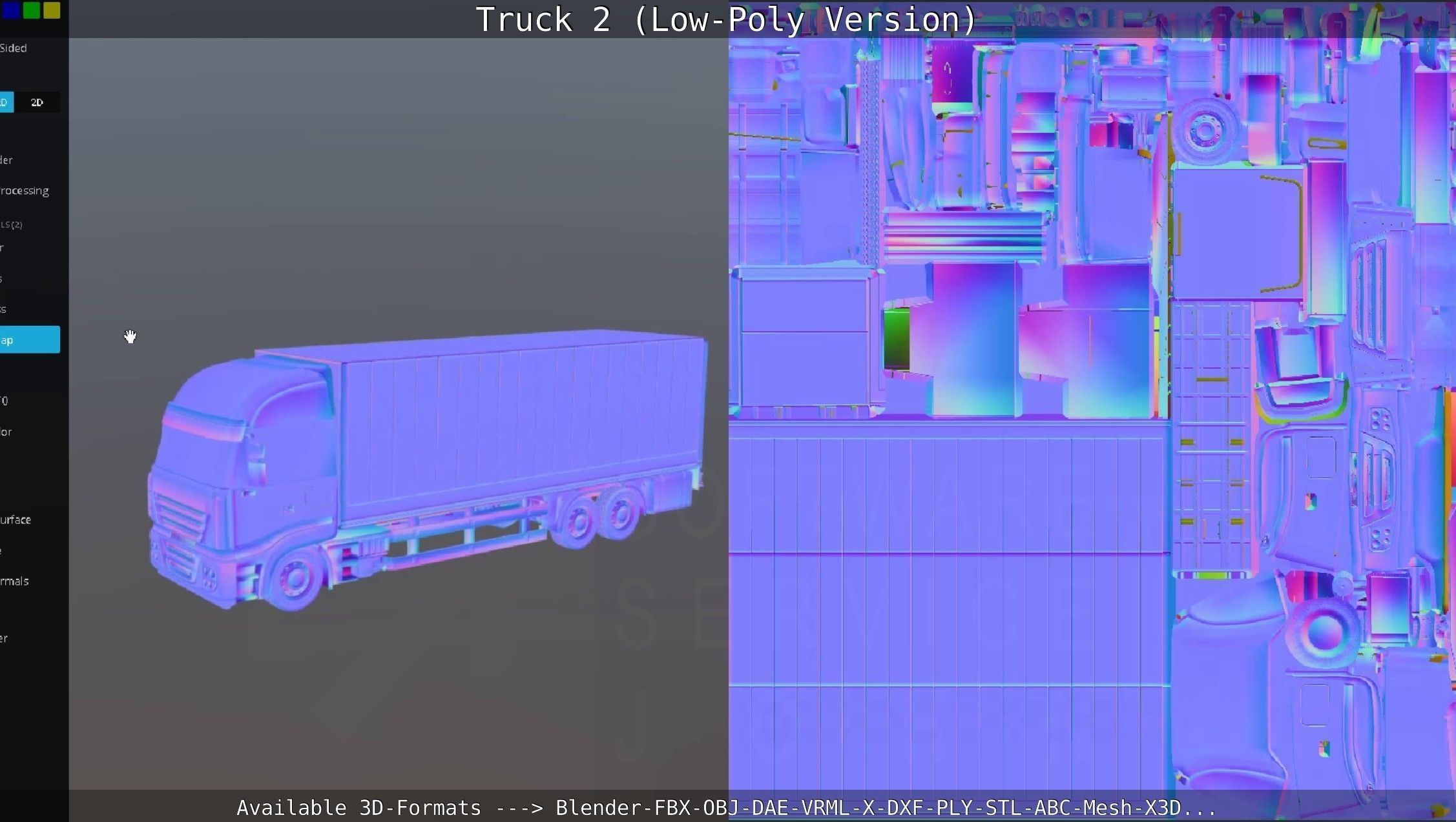 Truck 2 - Low Poly Version Low-poly 3D model_144