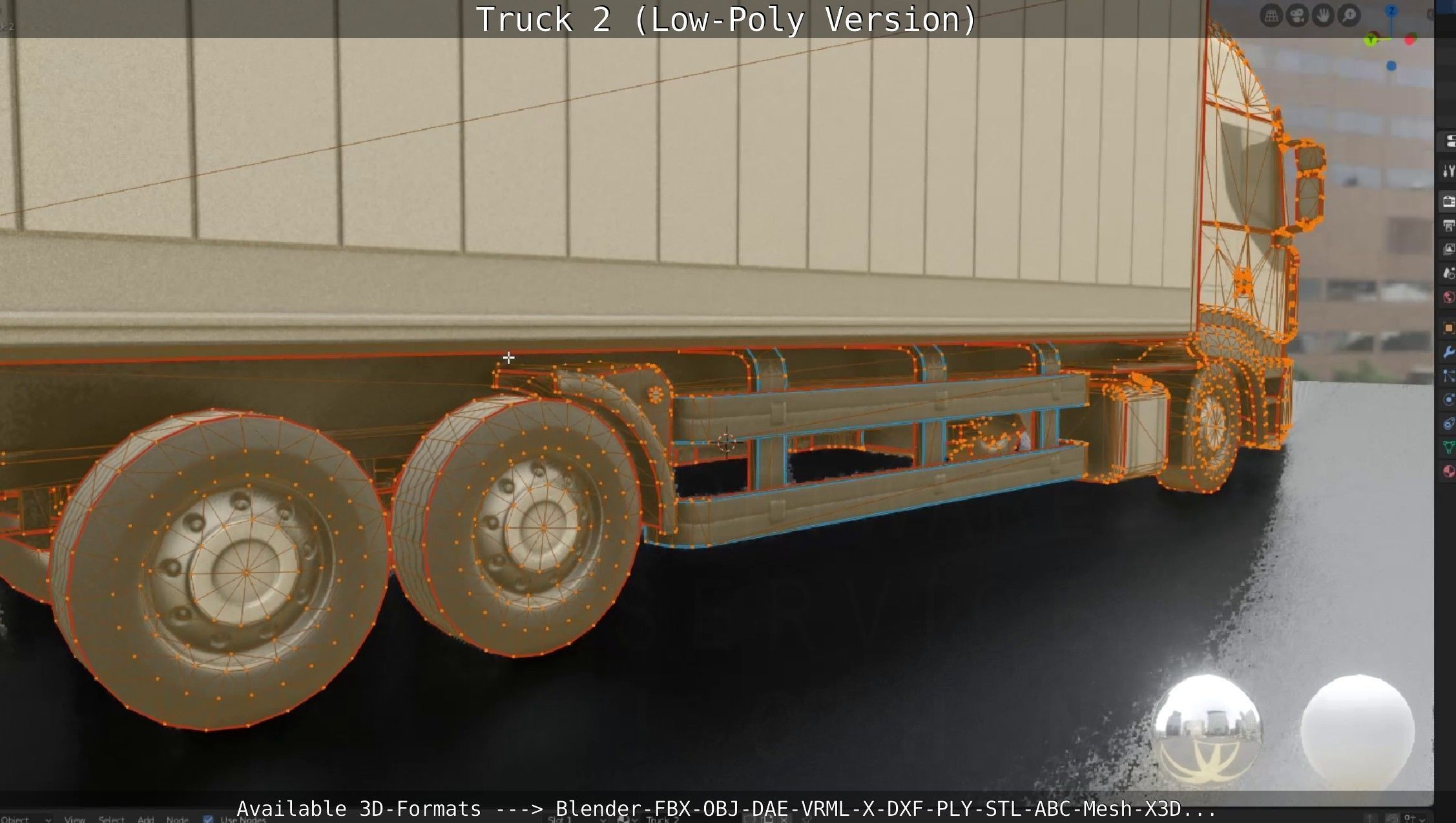 Truck 2 - Low Poly Version Low-poly 3D model_82