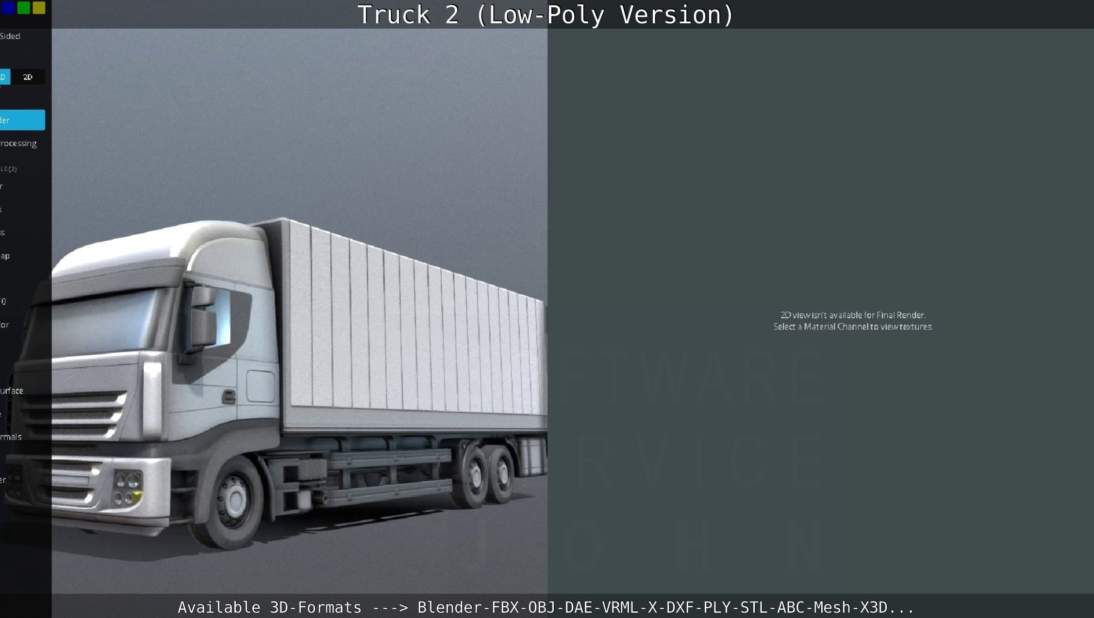 Truck 2 - Low Poly Version Low-poly 3D model_106