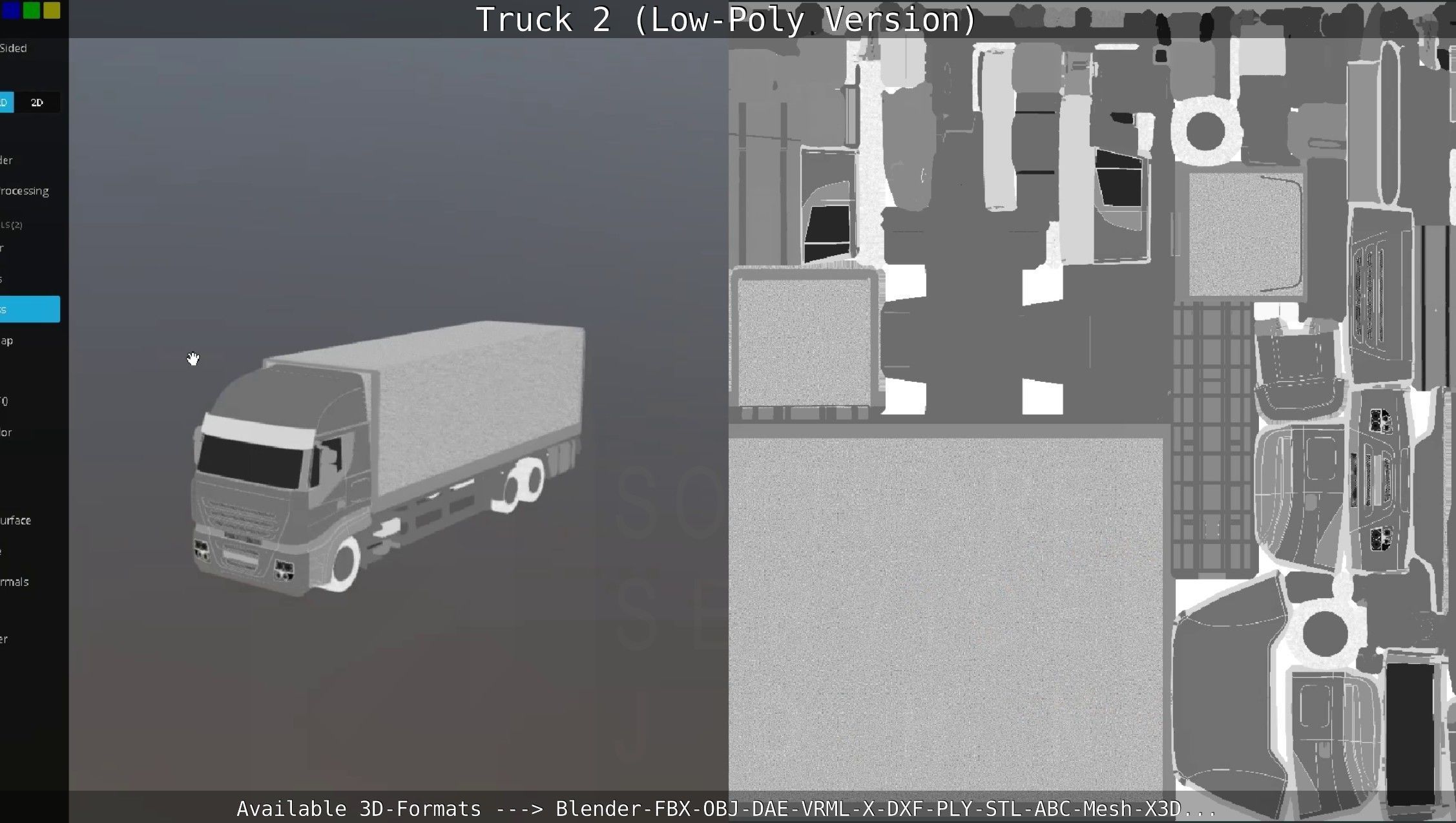 Truck 2 - Low Poly Version Low-poly 3D model_137