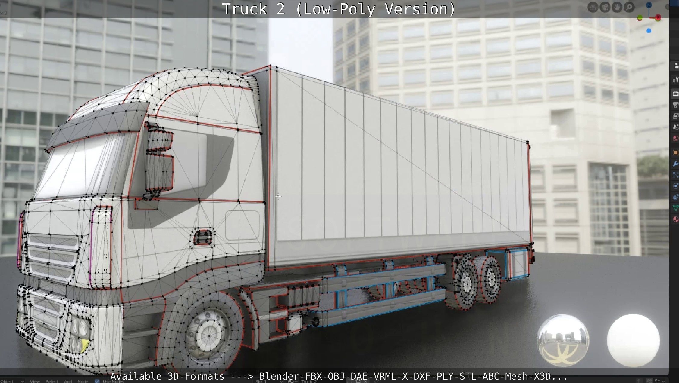 Truck 2 - Low Poly Version Low-poly 3D model_29