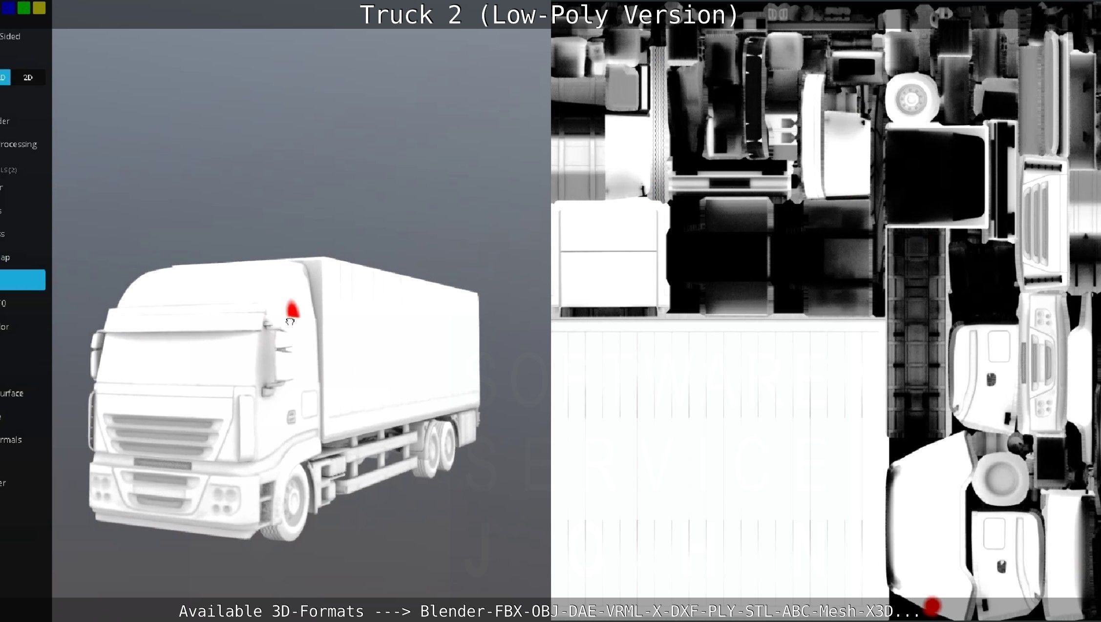 Truck 2 - Low Poly Version Low-poly 3D model_55