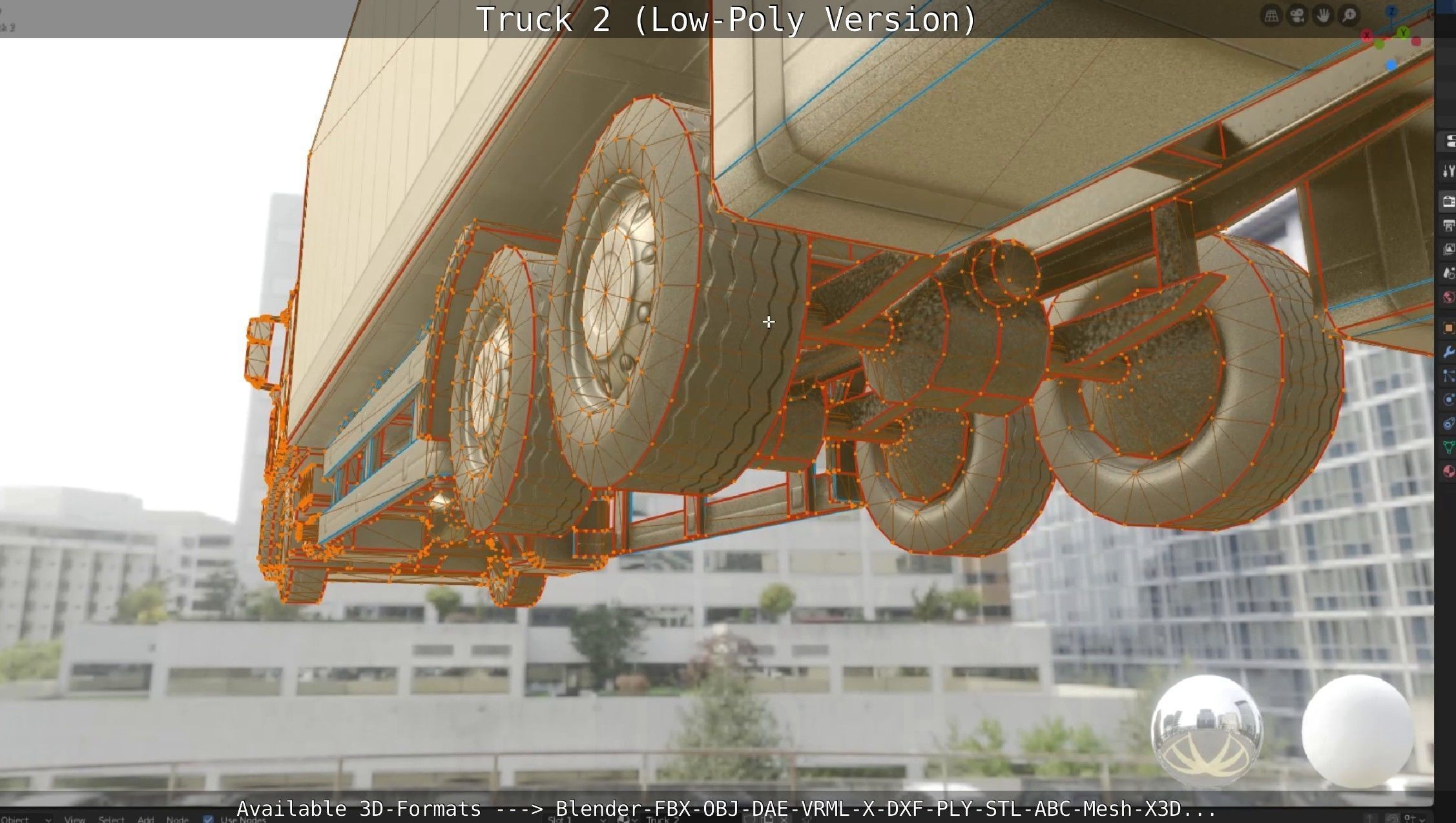 Truck 2 - Low Poly Version Low-poly 3D model_79