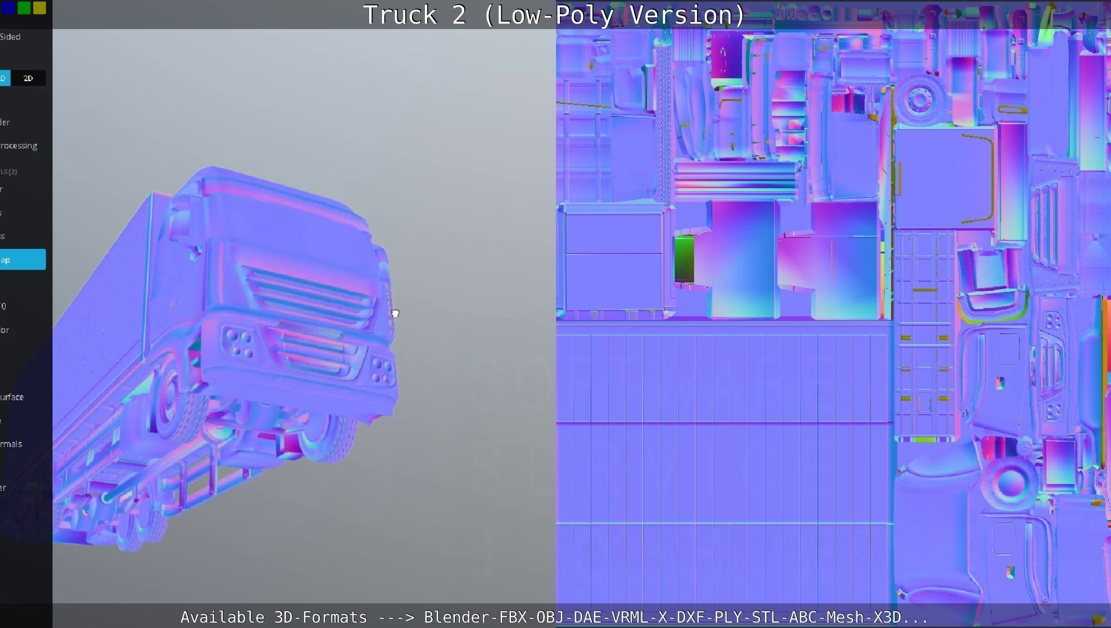 Truck 2 - Low Poly Version Low-poly 3D model_52