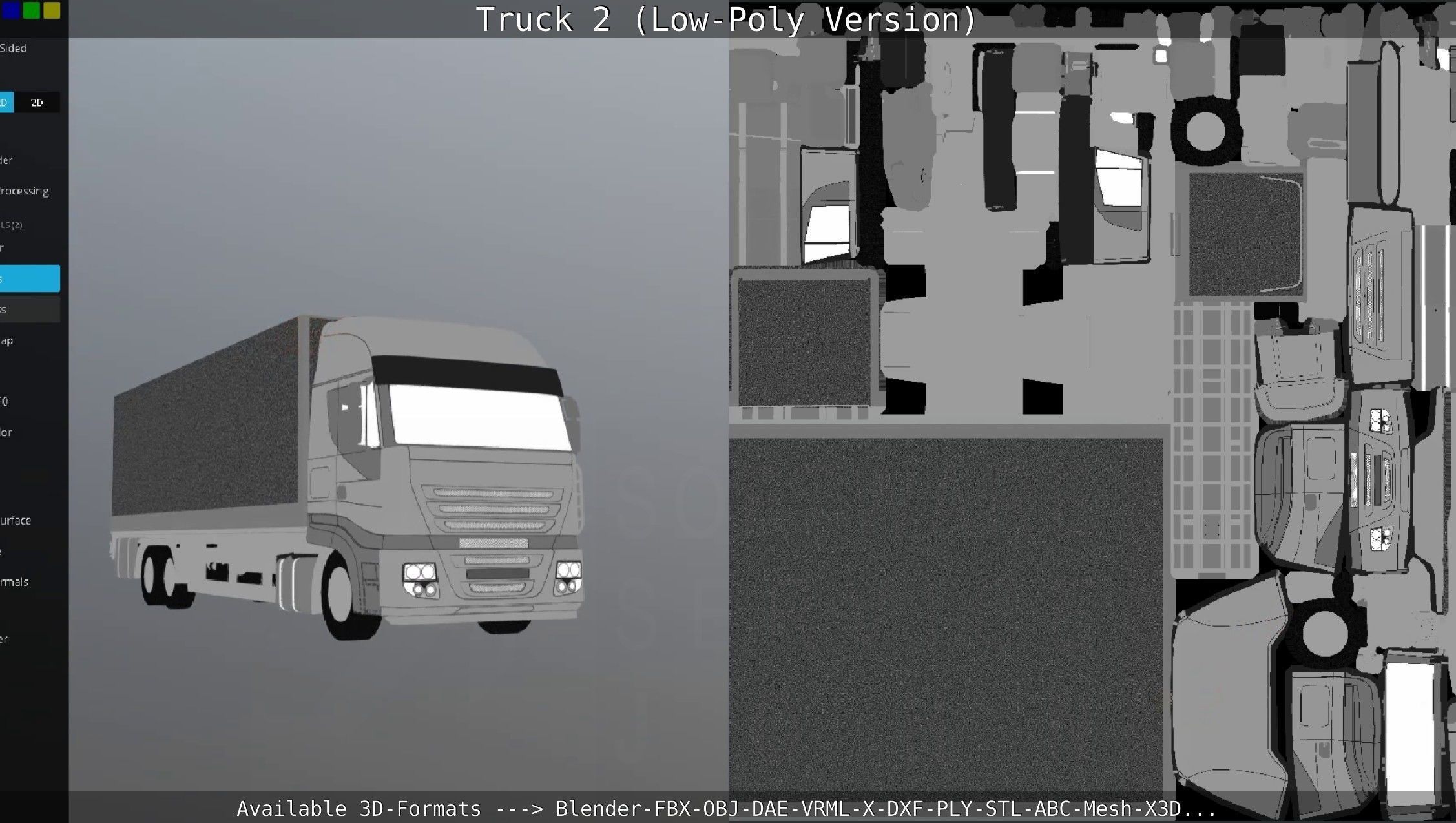 Truck 2 - Low Poly Version Low-poly 3D model_131