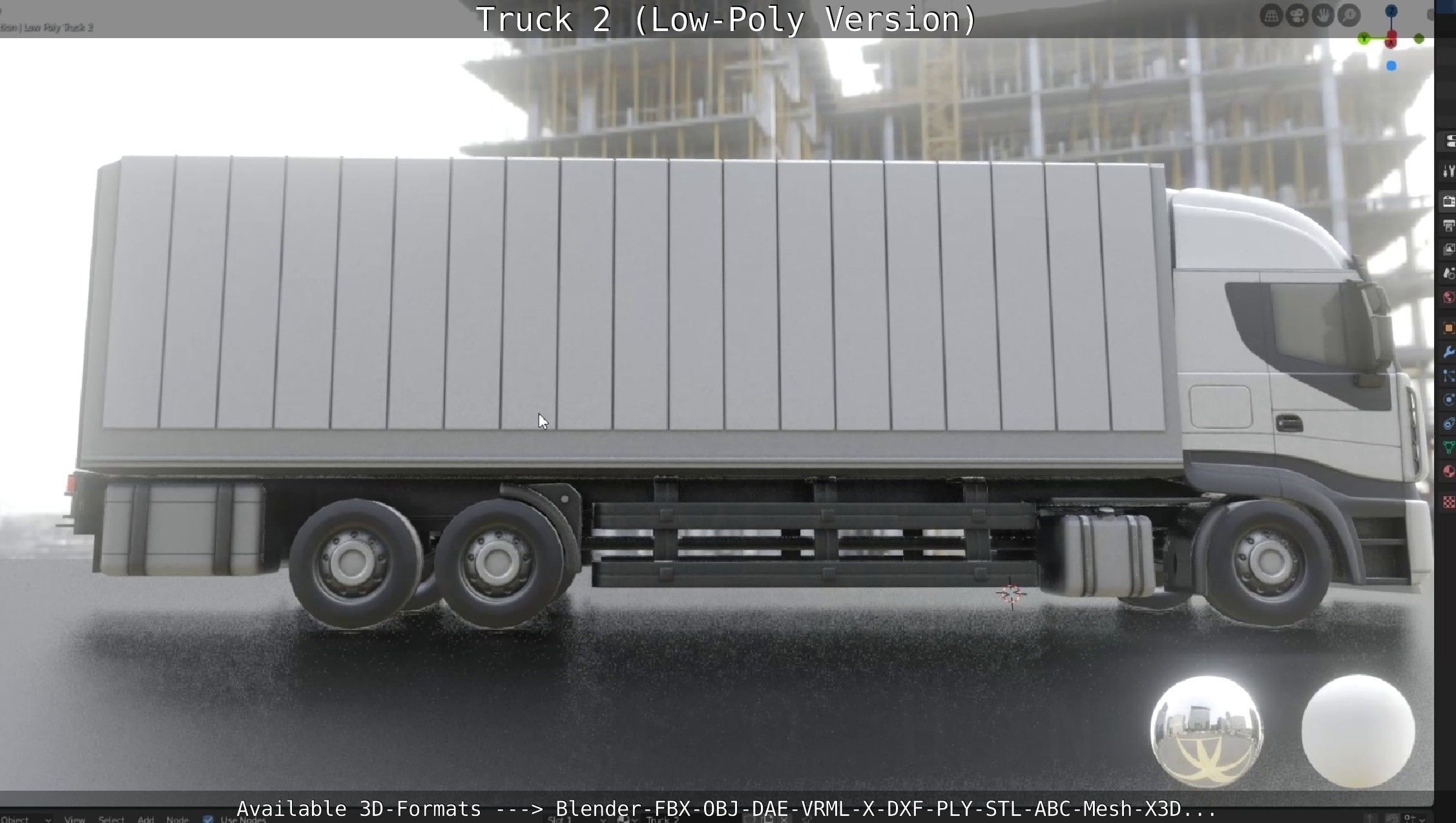 Truck 2 - Low Poly Version Low-poly 3D model_41