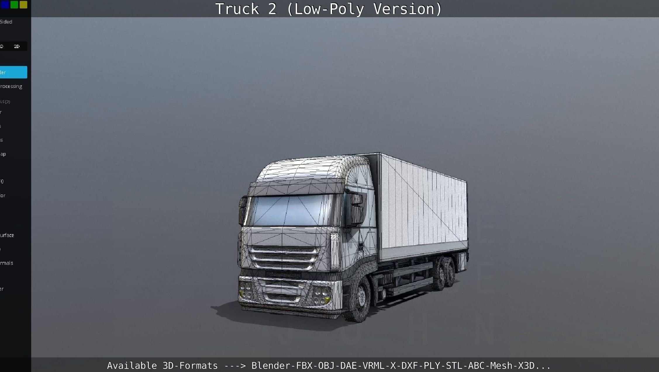 Truck 2 - Low Poly Version Low-poly 3D model_70