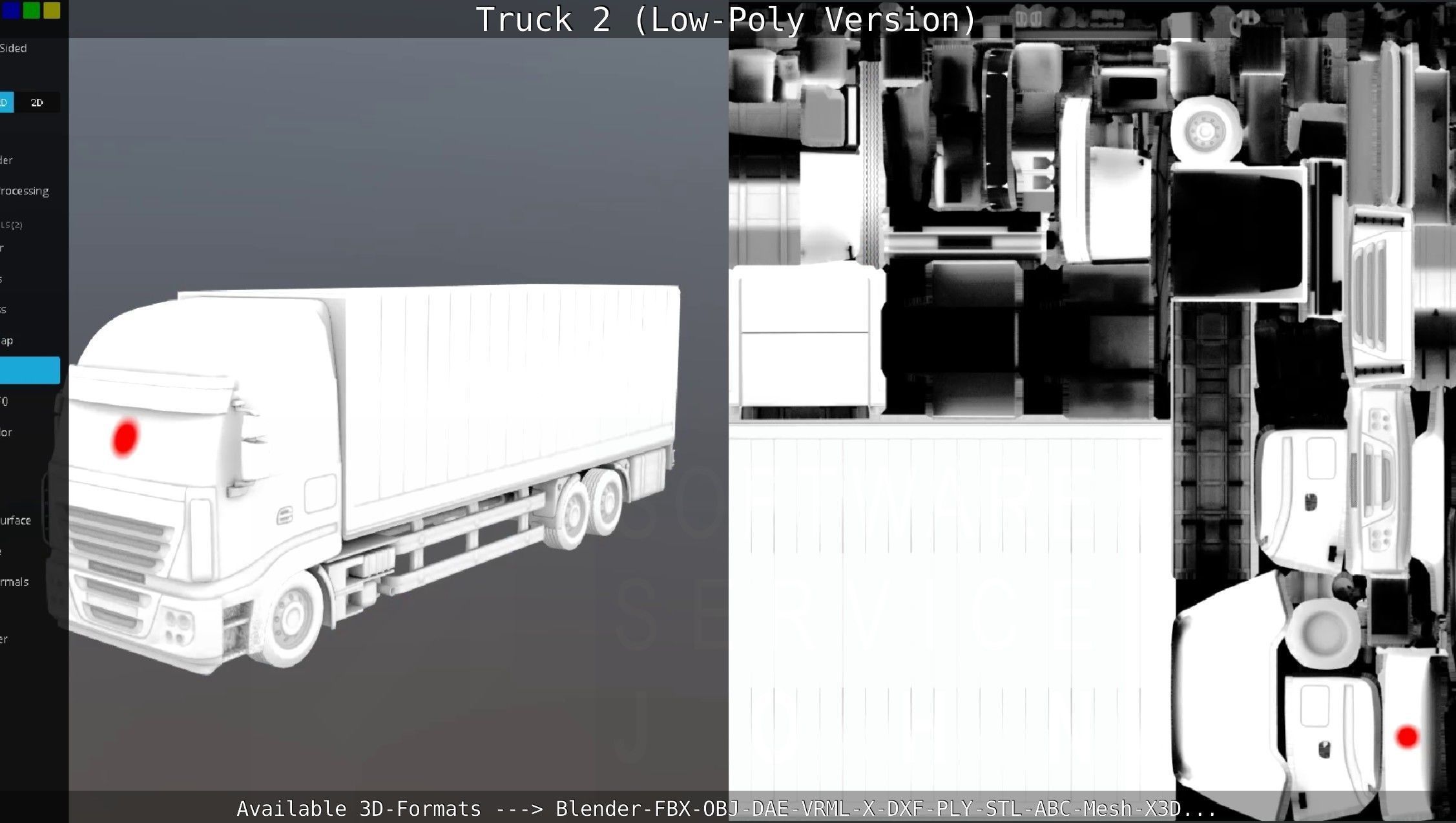 Truck 2 - Low Poly Version Low-poly 3D model_11