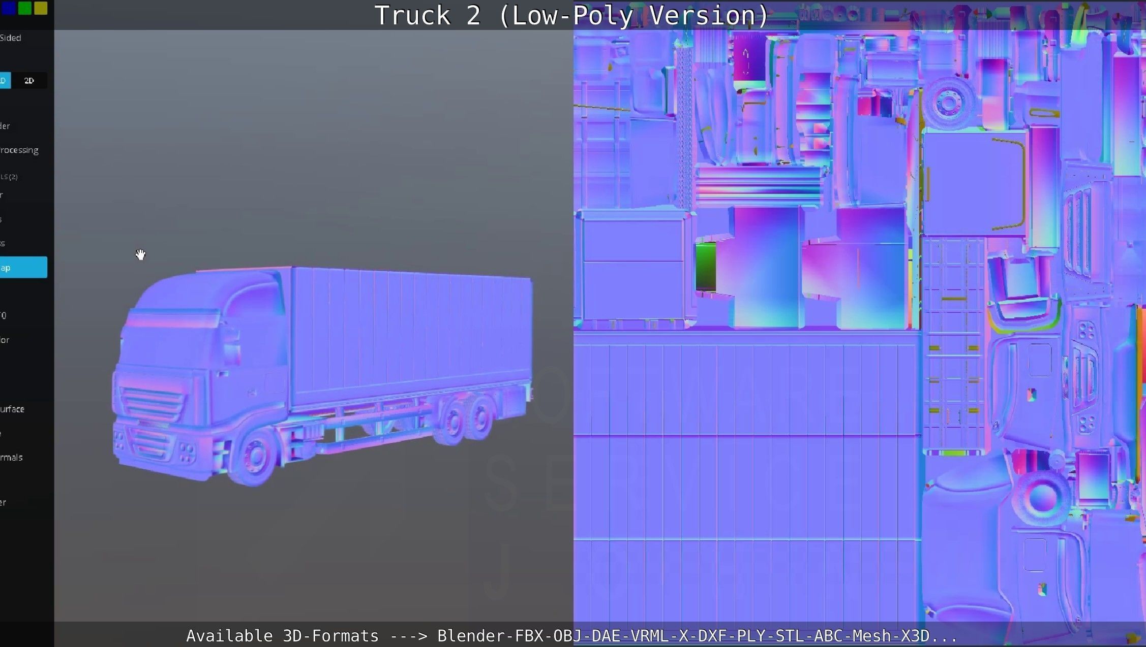 Truck 2 - Low Poly Version Low-poly 3D model_145
