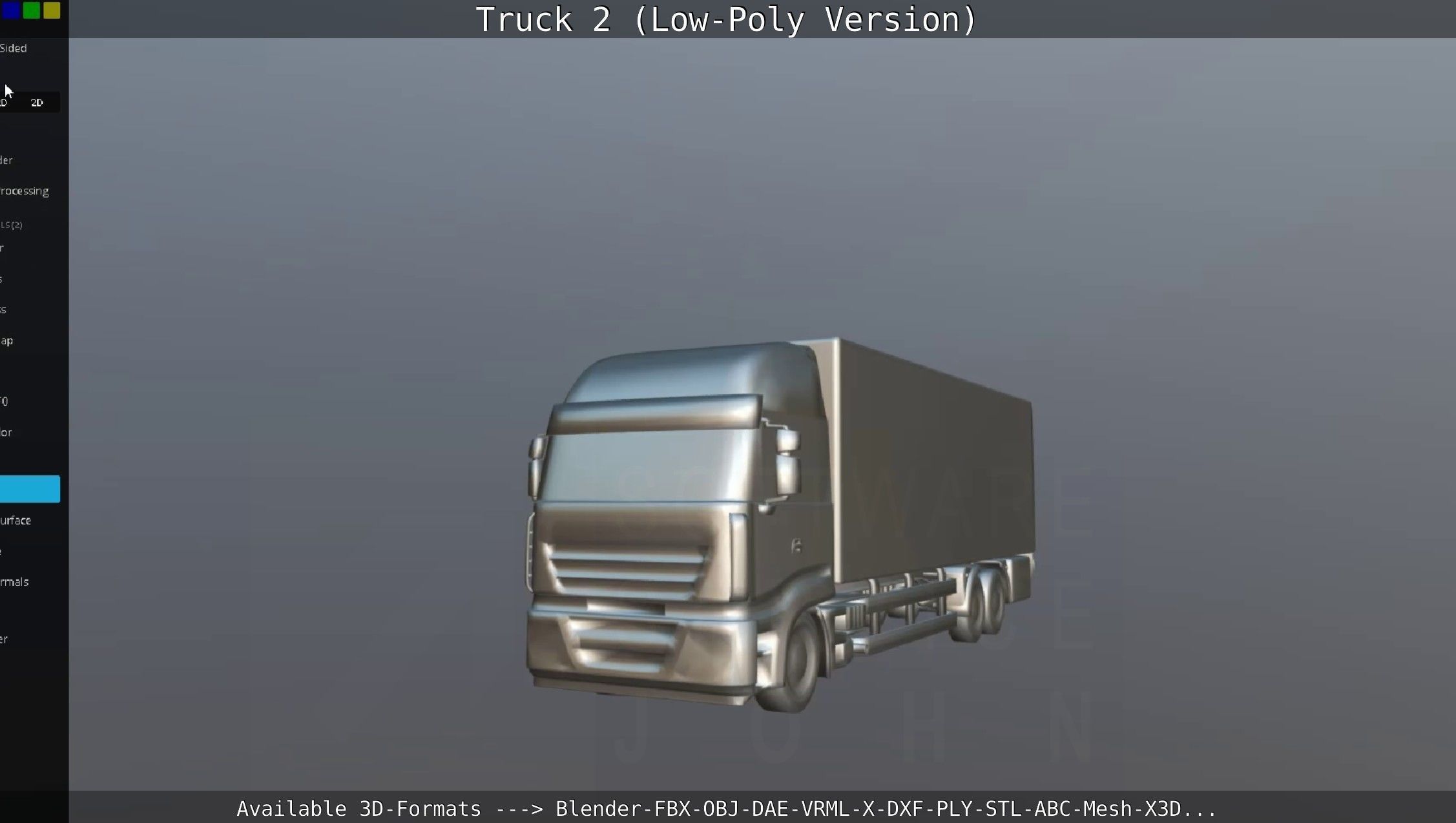 Truck 2 - Low Poly Version Low-poly 3D model_65