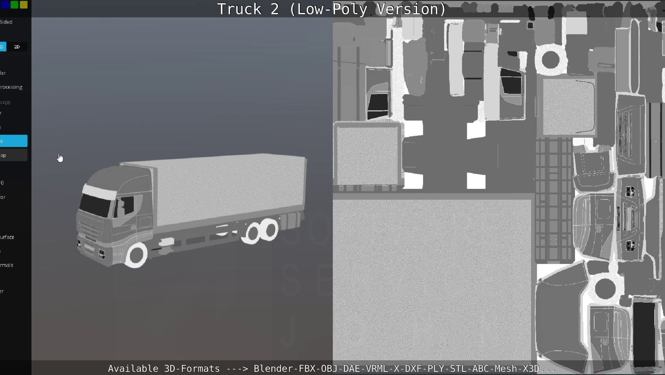 Truck 2 - Low Poly Version Low-poly 3D model_142