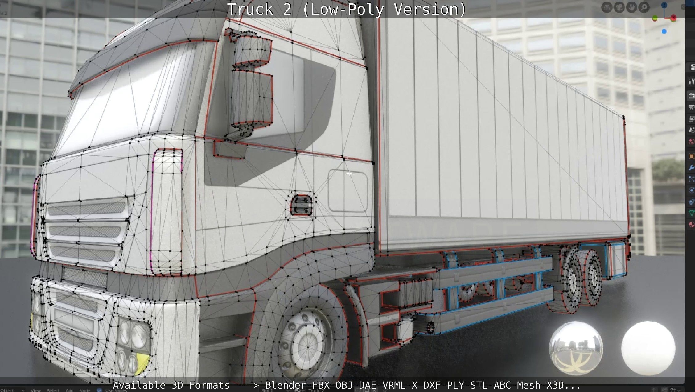 Truck 2 - Low Poly Version Low-poly 3D model_22