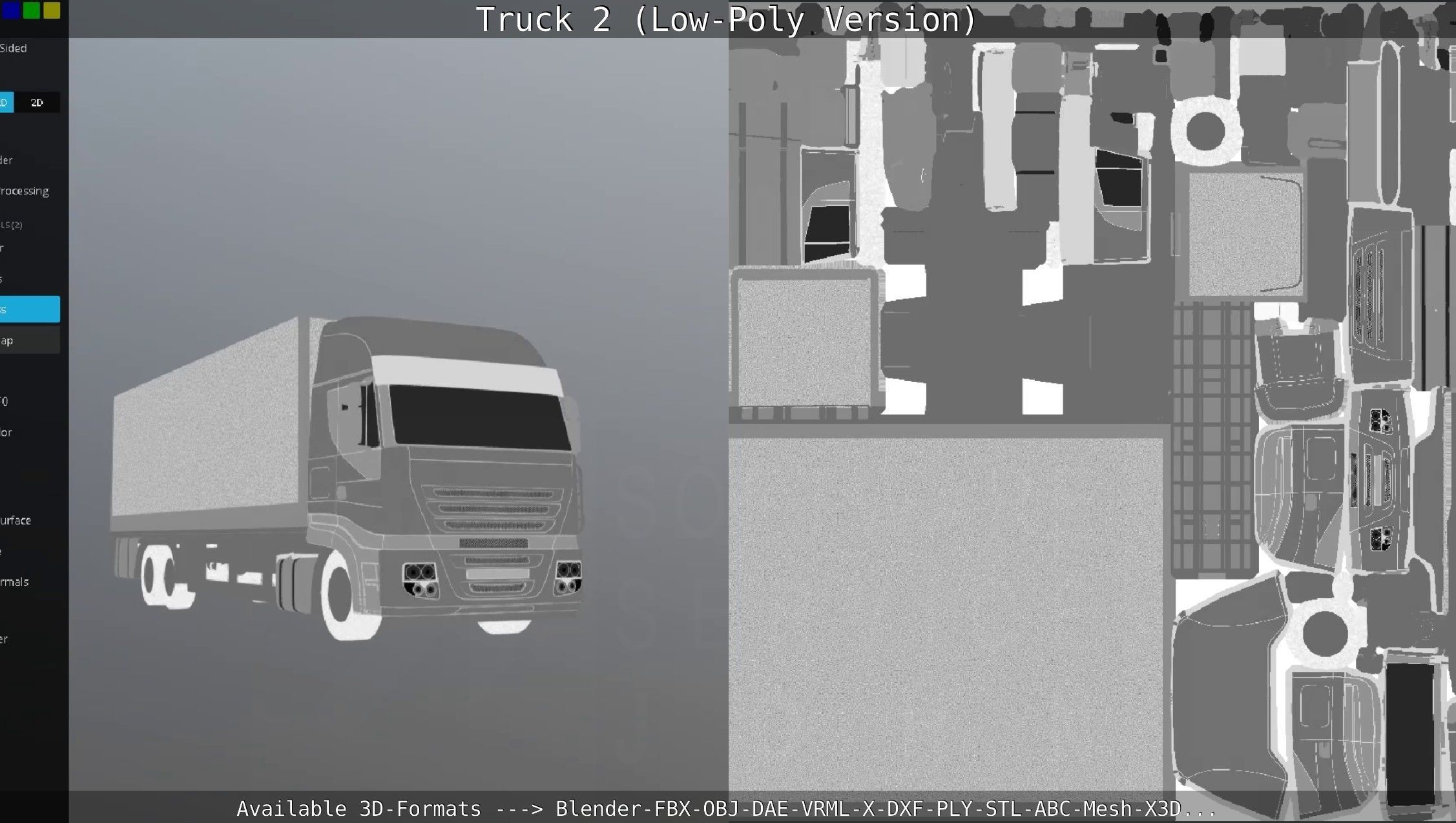 Truck 2 - Low Poly Version Low-poly 3D model_133