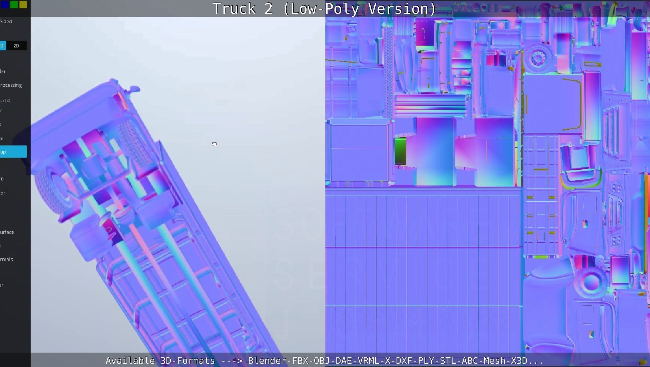 Truck 2 - Low Poly Version Low-poly 3D model_50