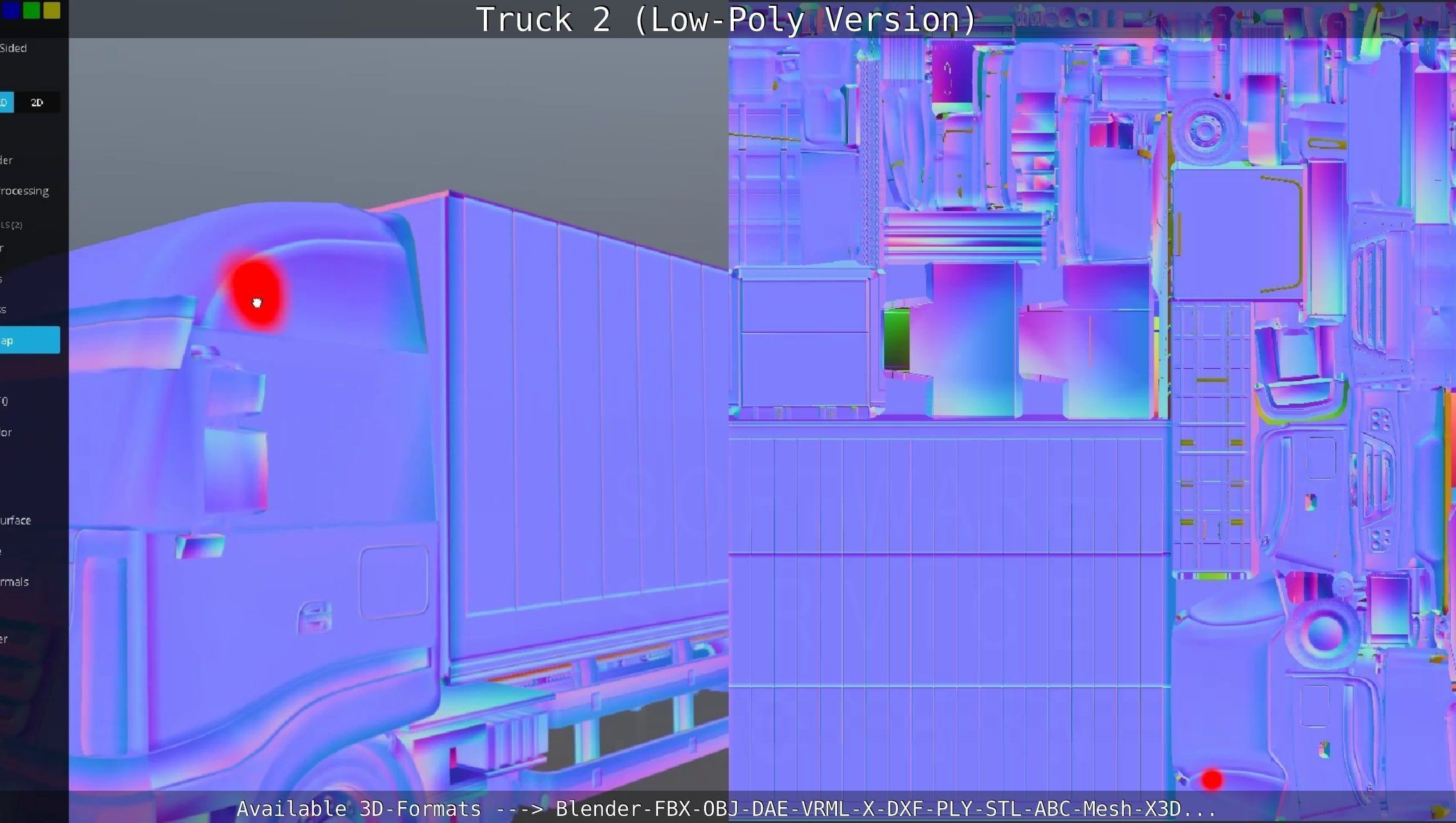 Truck 2 - Low Poly Version Low-poly 3D model_147