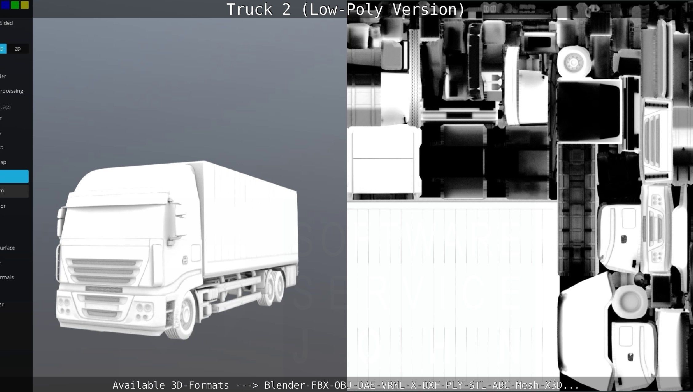 Truck 2 - Low Poly Version Low-poly 3D model_58