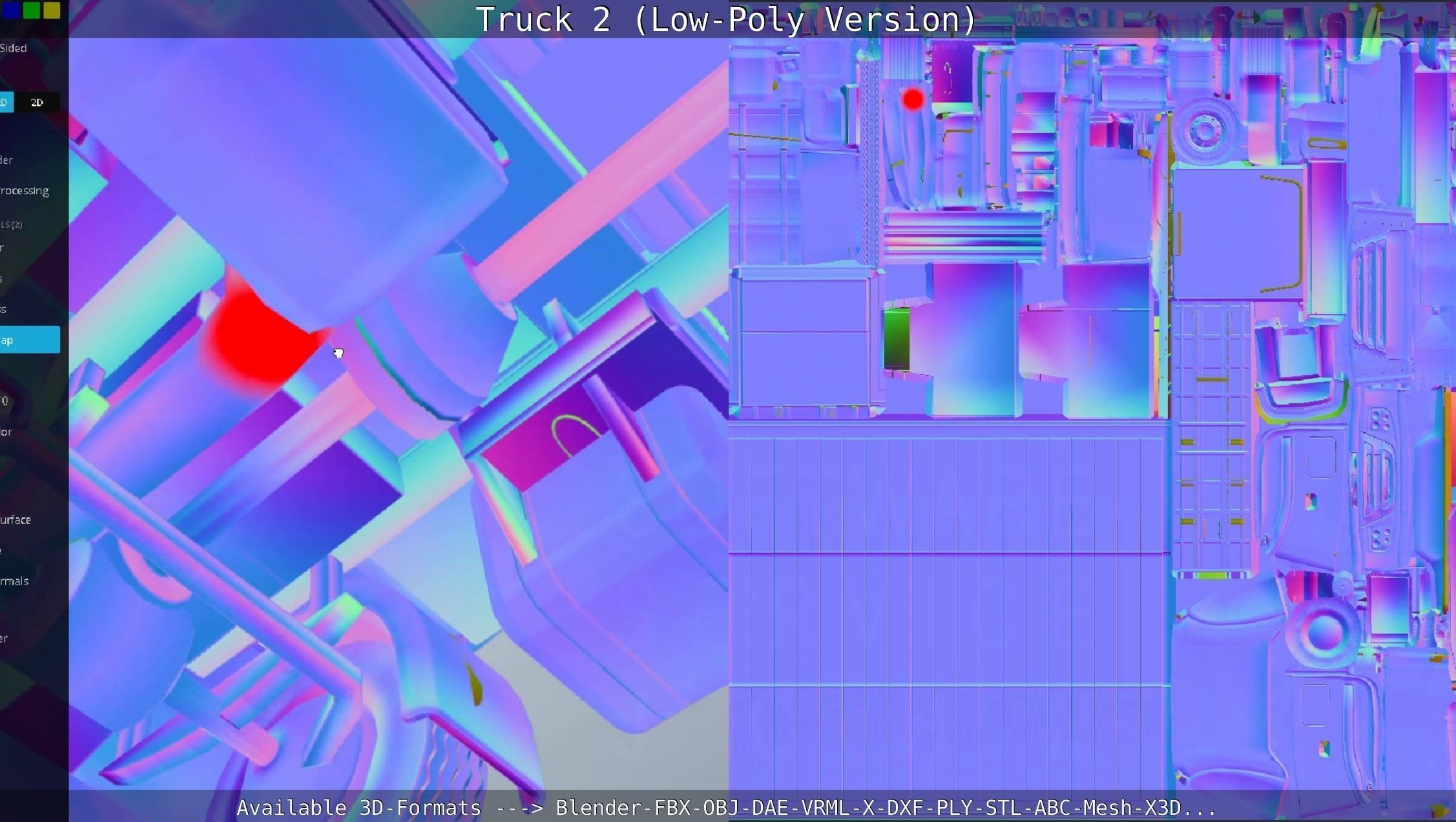 Truck 2 - Low Poly Version Low-poly 3D model_45