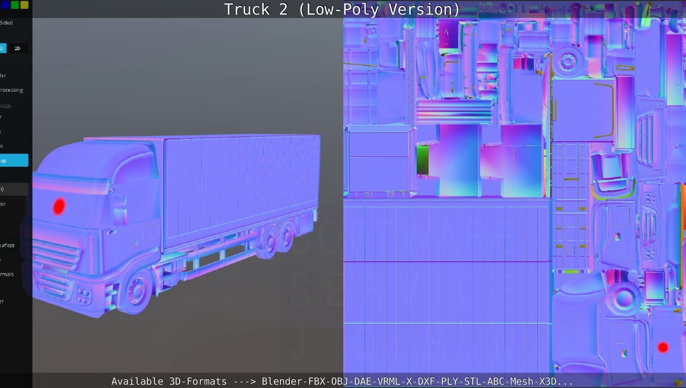 Truck 2 - Low Poly Version Low-poly 3D model_10