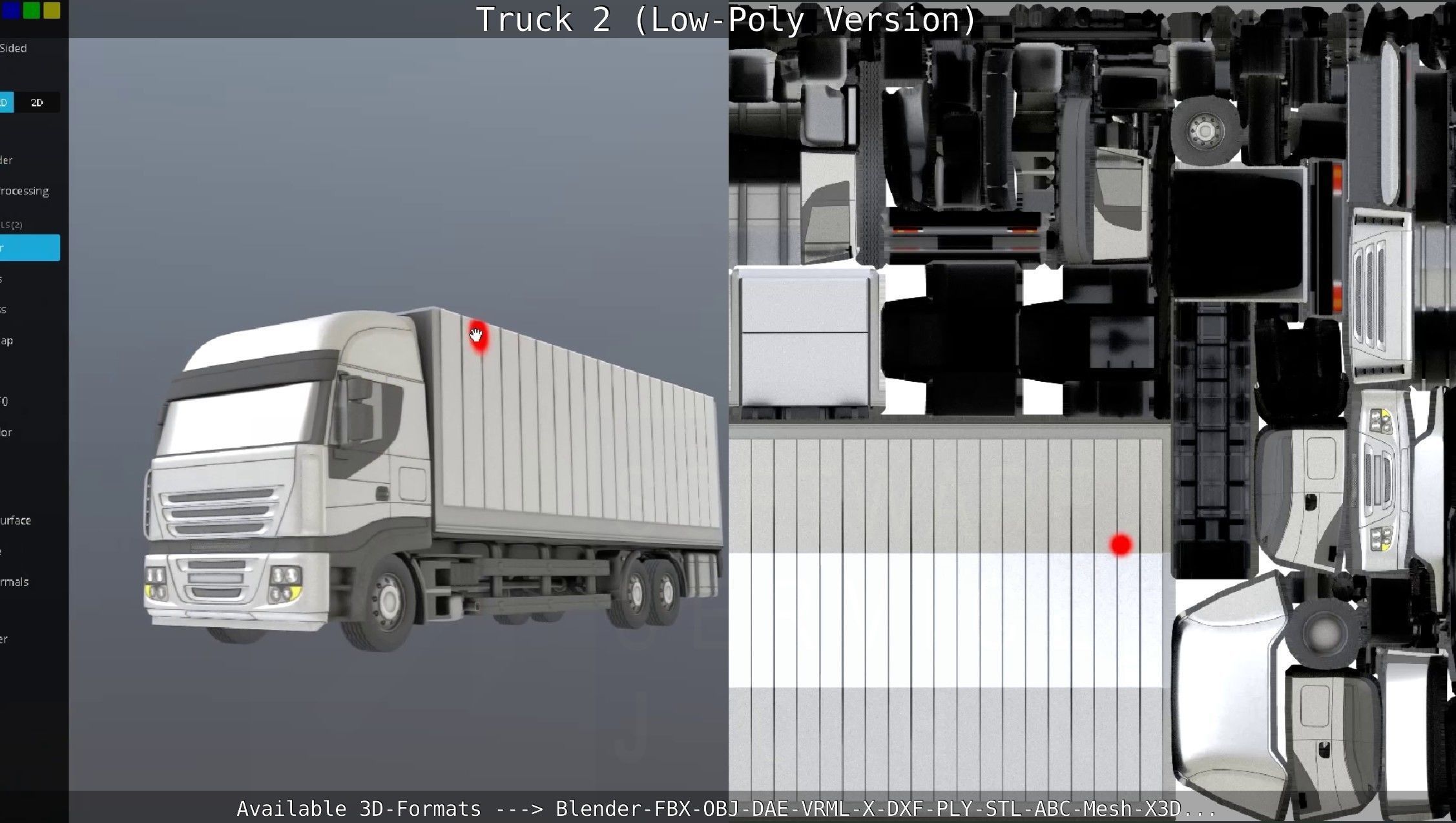 Truck 2 - Low Poly Version Low-poly 3D model_111