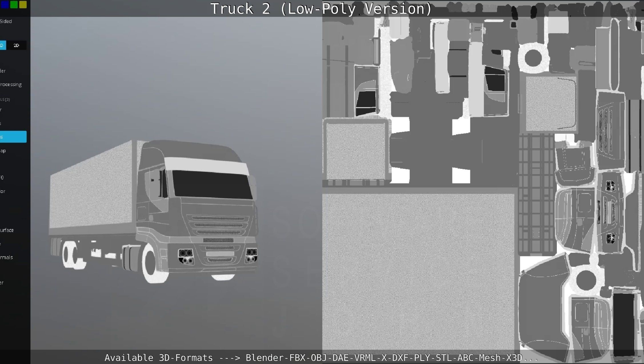 Truck 2 - Low Poly Version Low-poly 3D model_132