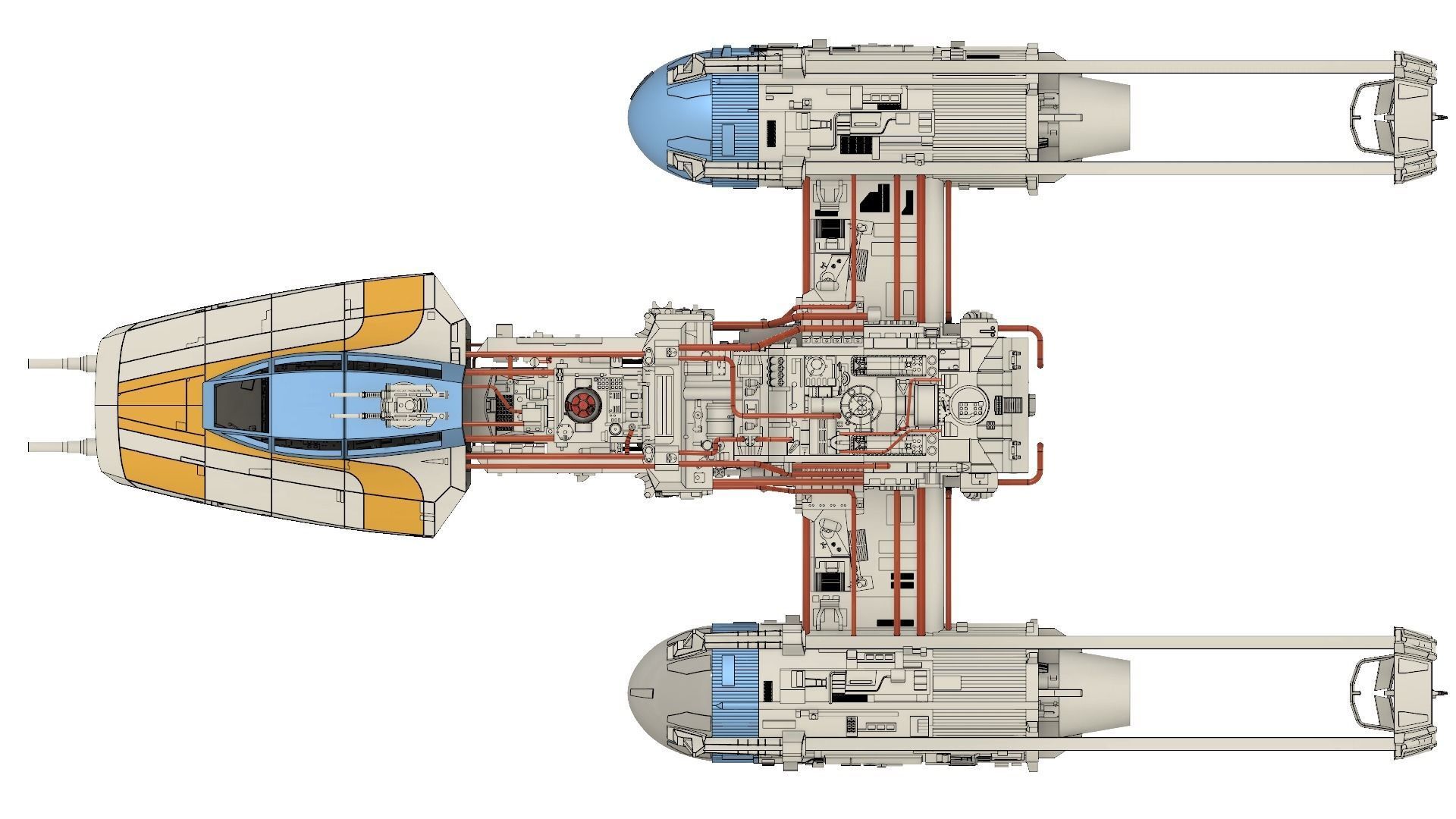 BTL-A4 Y-wing starfighter 3D print model_17