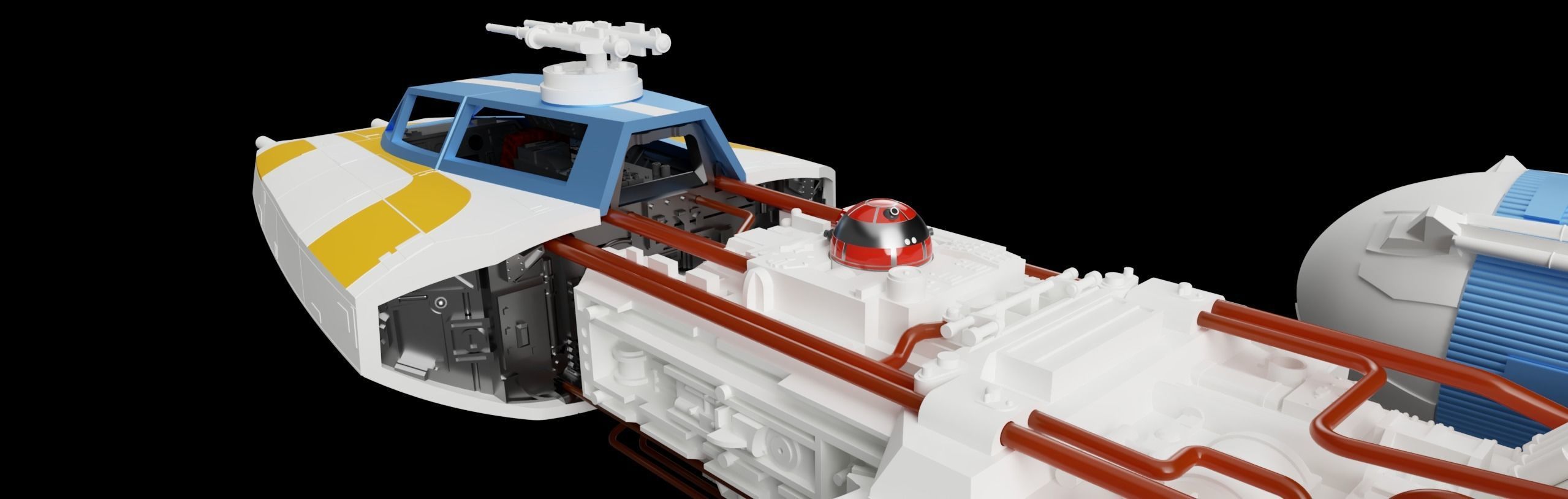 BTL-A4 Y-wing starfighter 3D print model_13