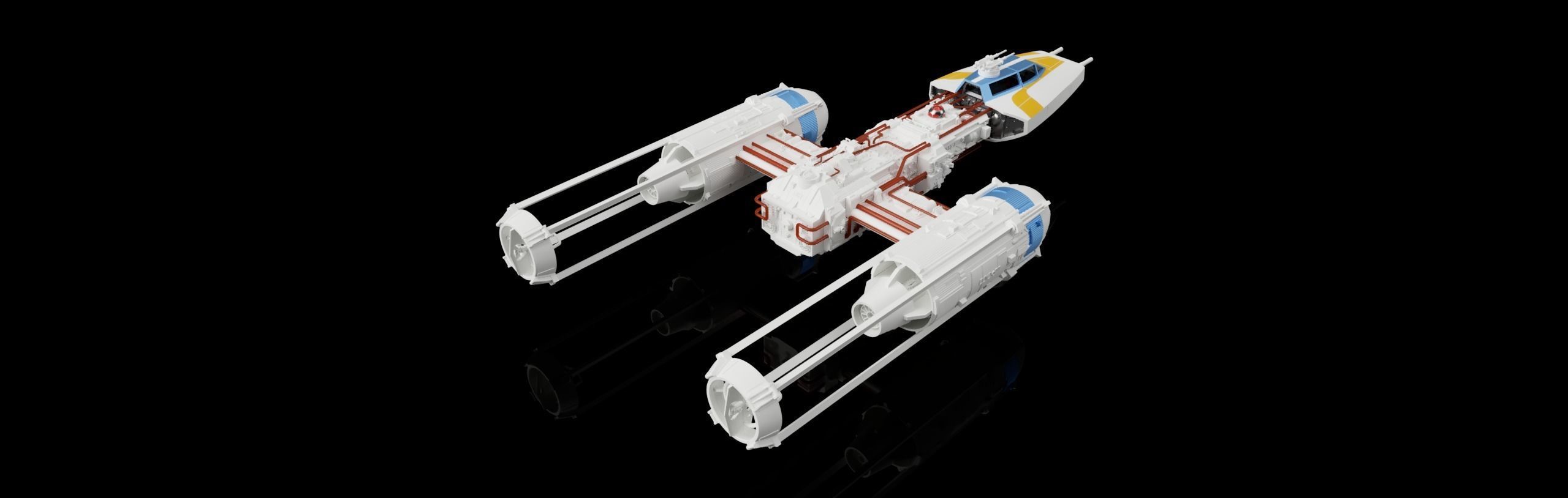 BTL-A4 Y-wing starfighter 3D print model_14