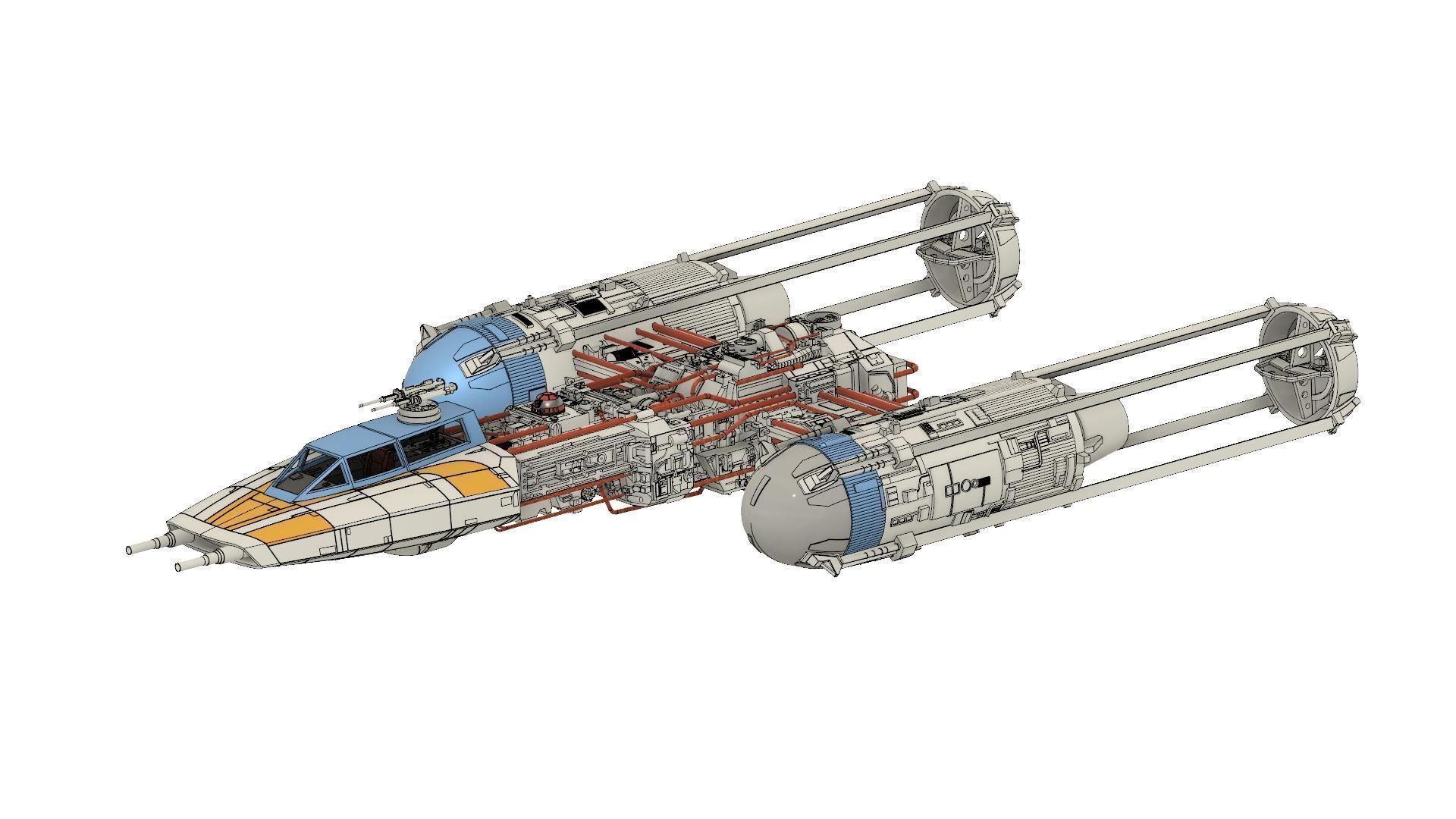 BTL-A4 Y-wing starfighter 3D print model_9