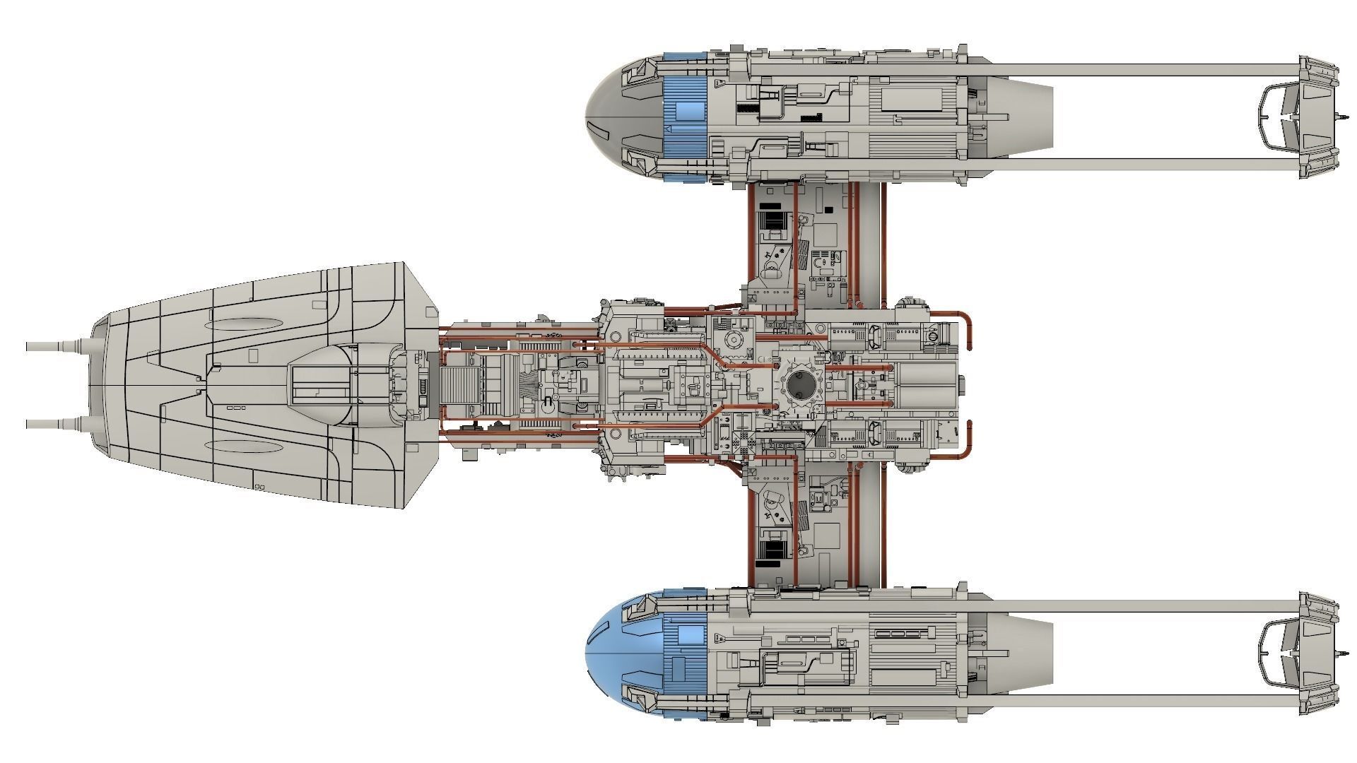BTL-A4 Y-wing starfighter 3D print model_18