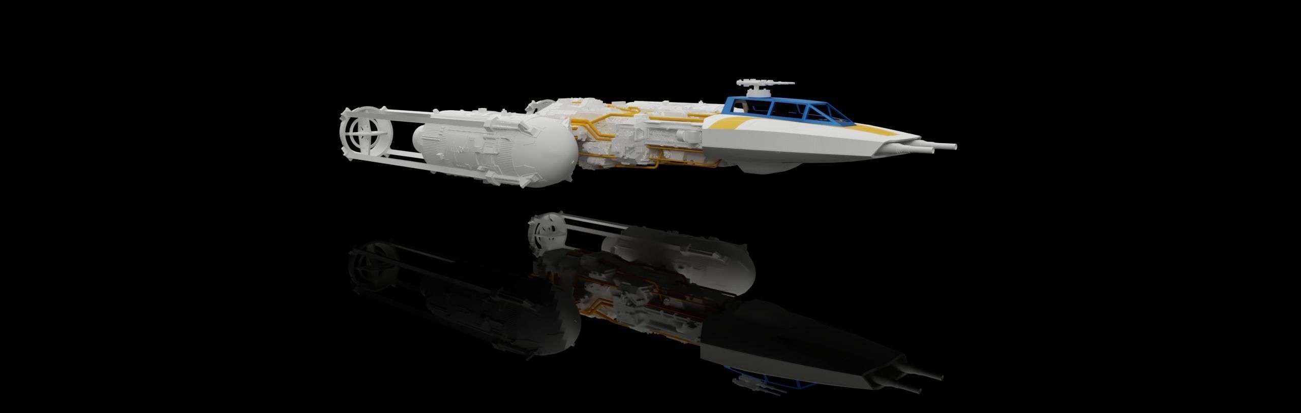 BTL-A4 Y-wing starfighter 3D print model_15