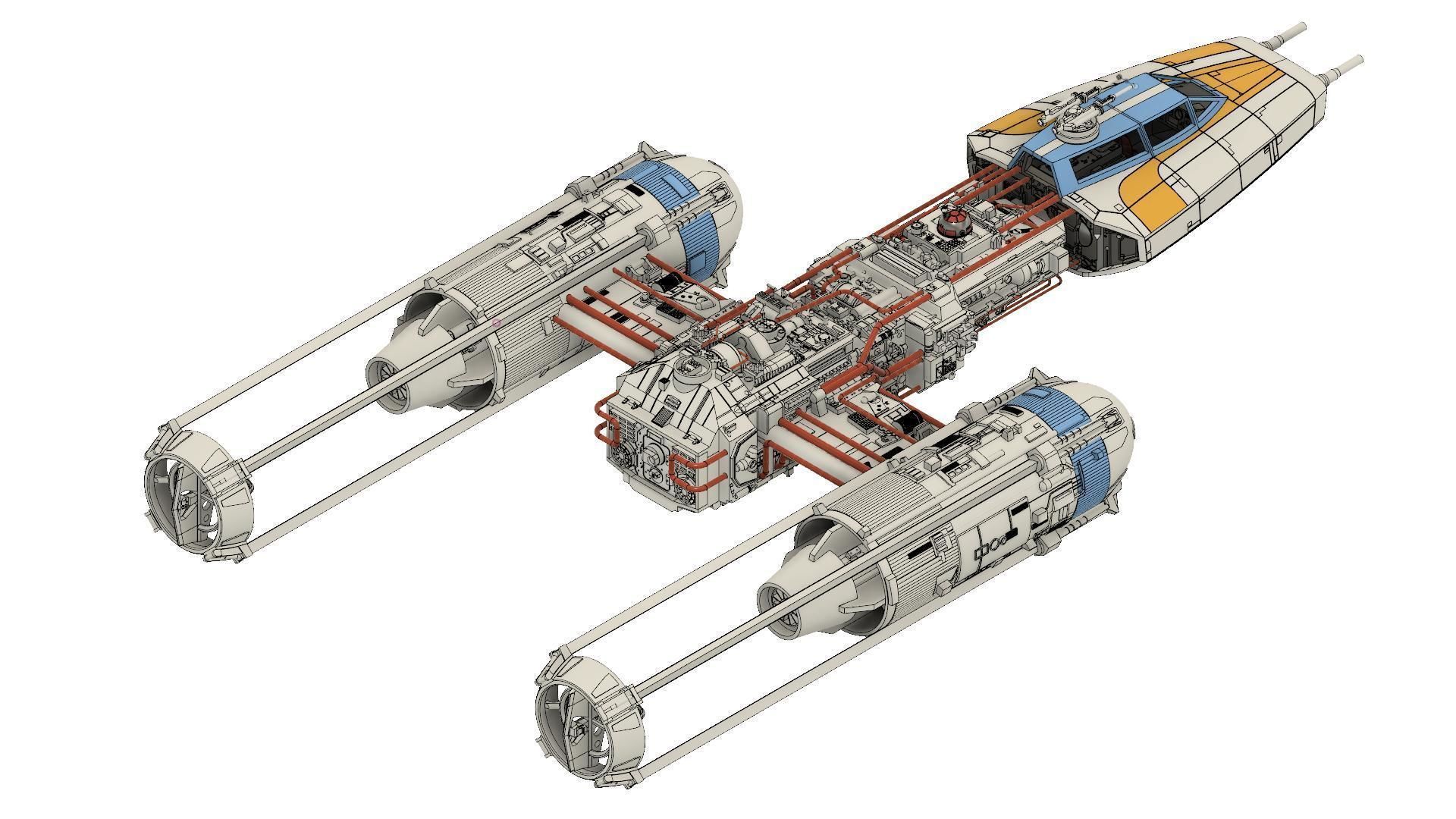 BTL-A4 Y-wing starfighter 3D print model_10