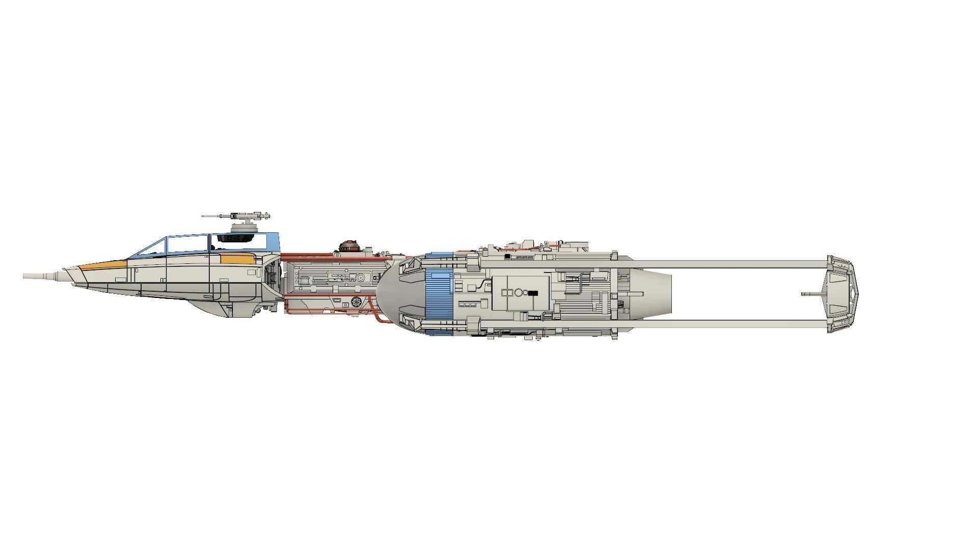BTL-A4 Y-wing starfighter 3D print model_19