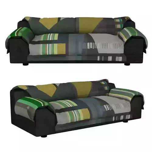 Vitra vlinder sofa darkgreens 3D model