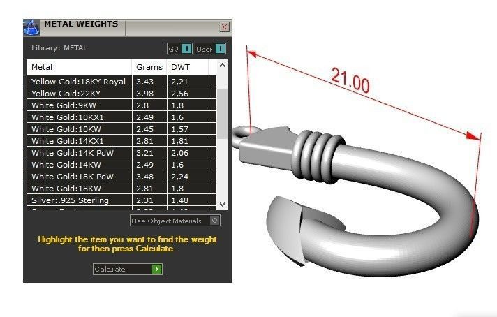 Fish Hook pendant  3D print model_1