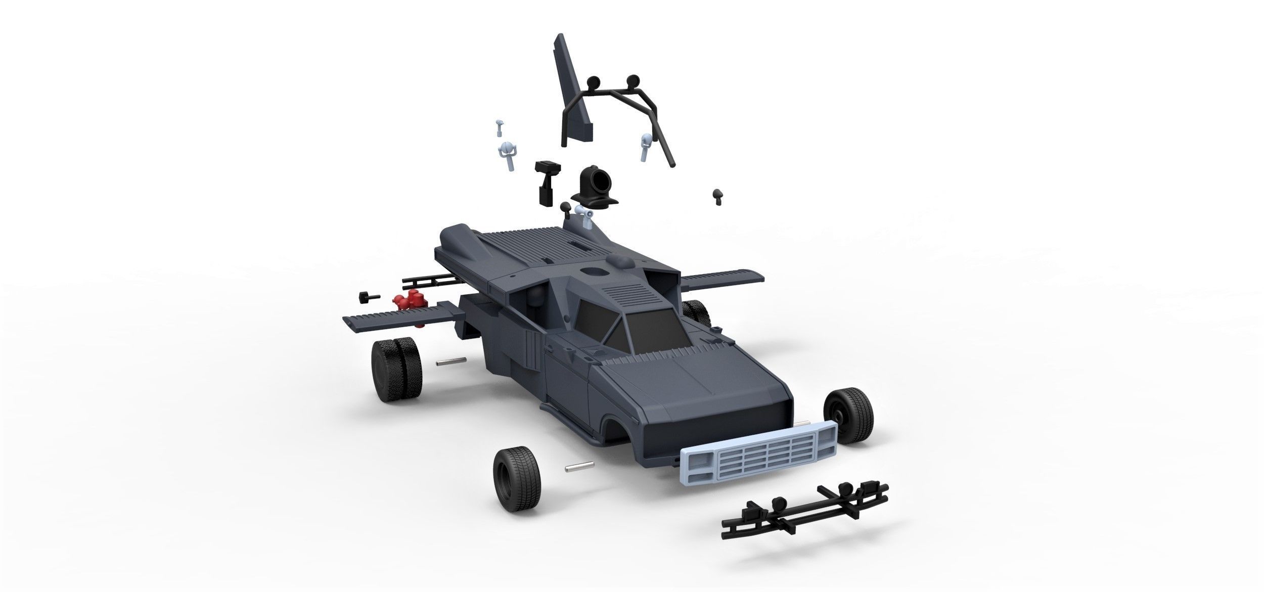 Buckaroo Bonzai Jet Truck Scale 1 to 24 3D print model_17